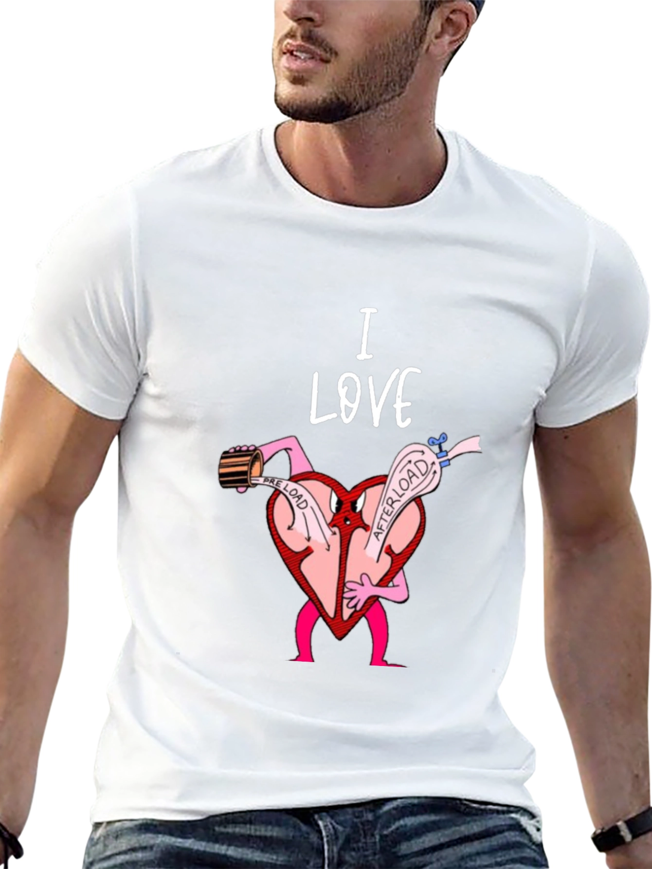 Black I Love Heart Preload T-Shirt view 13