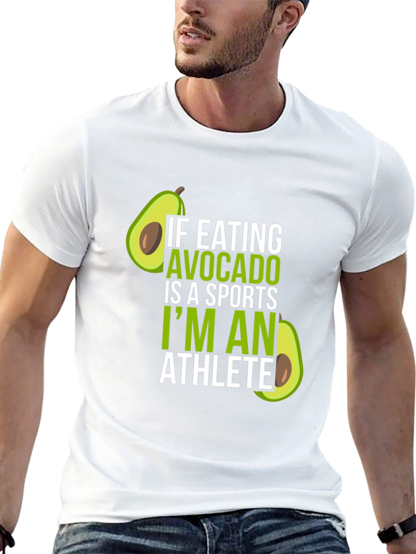 Black Avocado Athlete T-Shirt - Humorous Foodie Tee view 13