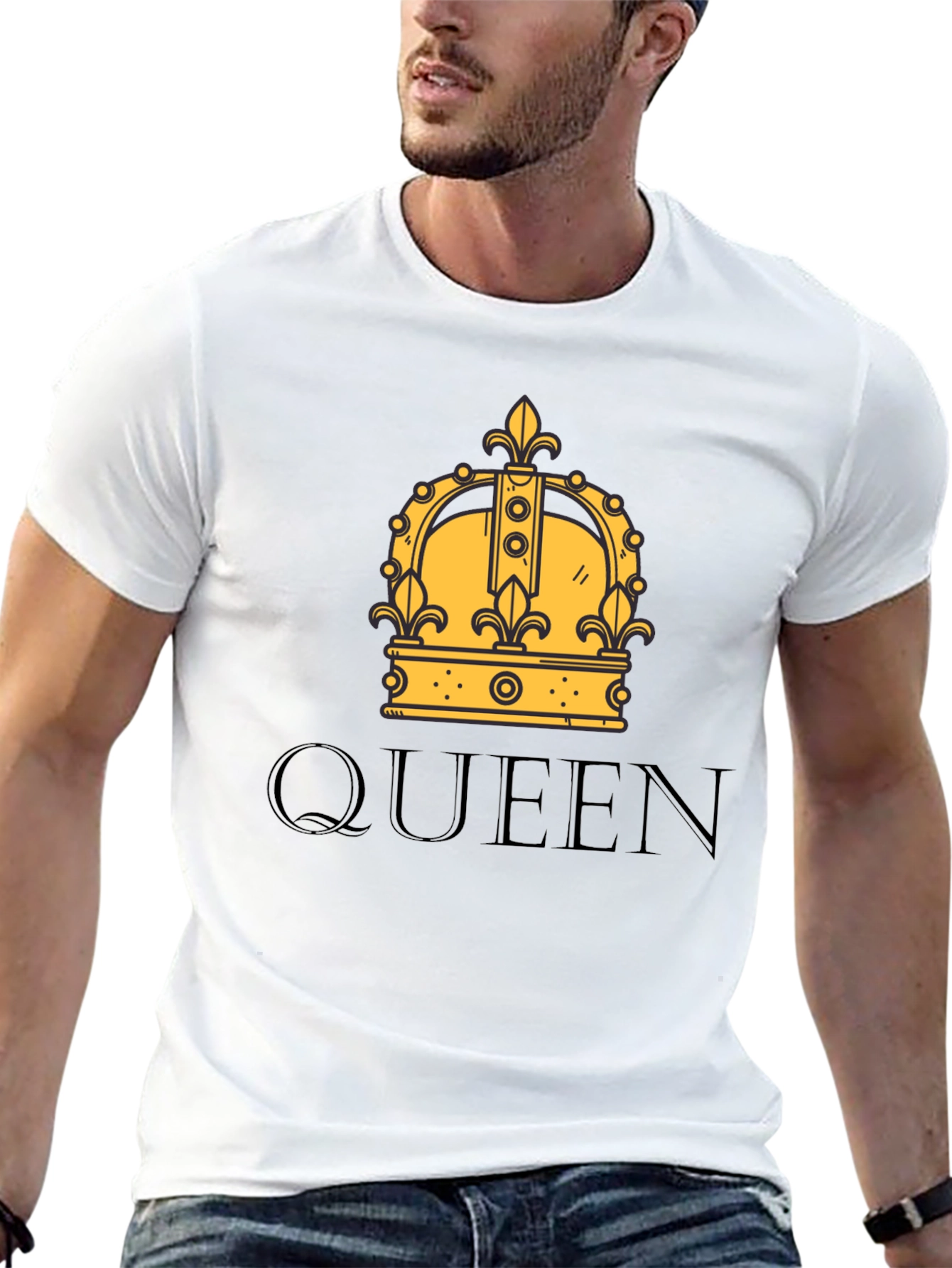 Black Queen Crown Graphic Print Black T-Shirt view 13