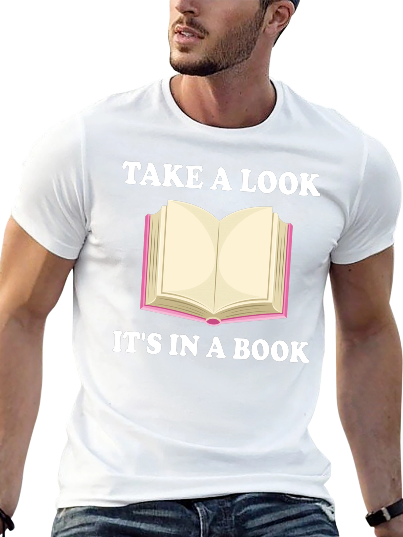 Black Take a Look It's in a Book Novelty T-Shirt view 13