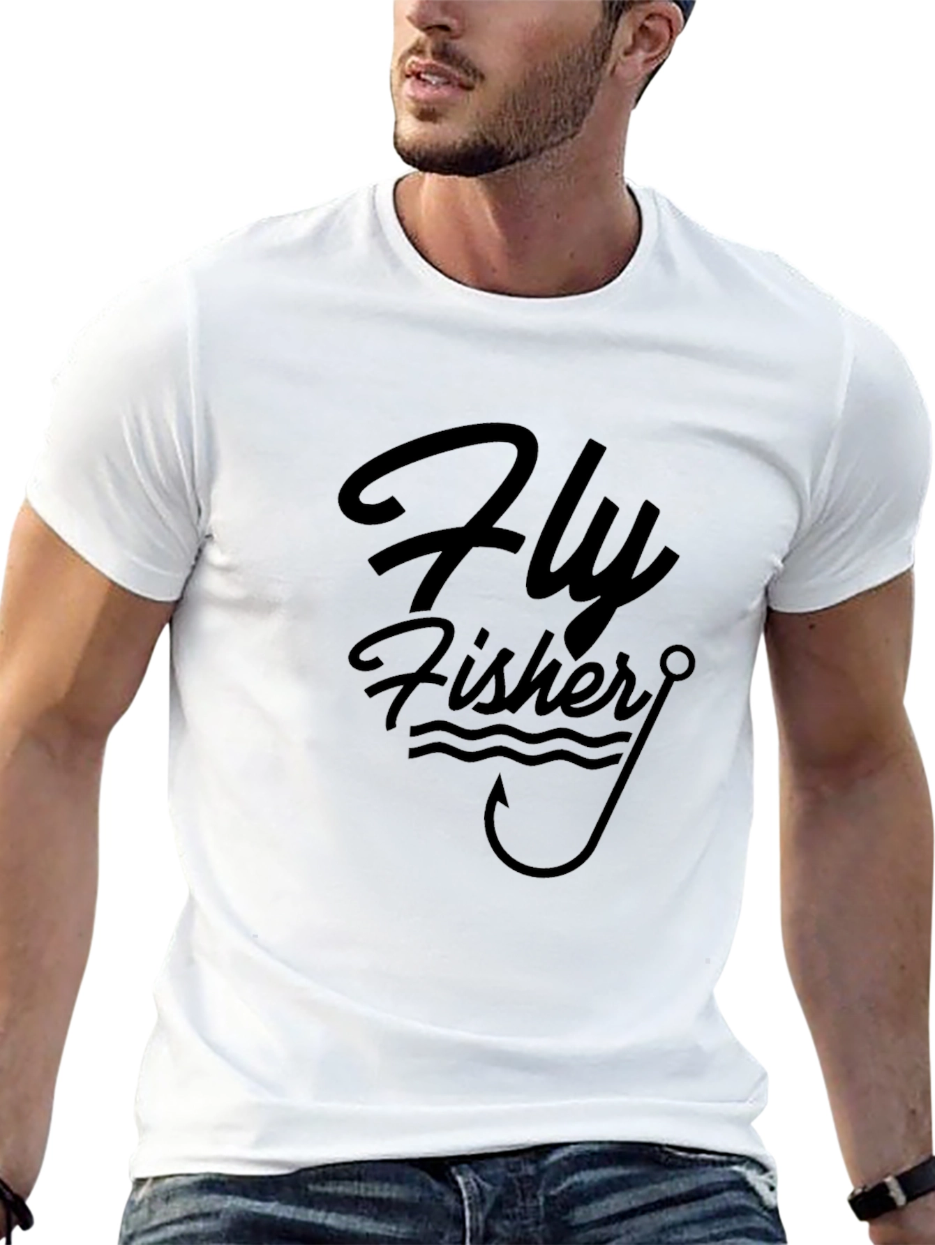 Black Fly Fisher T-Shirt - Angler Graphic Tee view 13