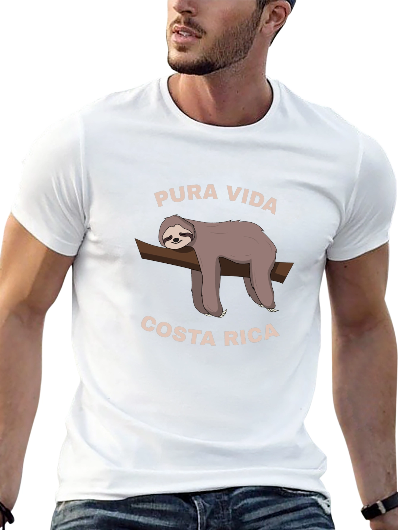 Black Pura Vida Costa Rica Sloth Graphic T-Shirt view 13
