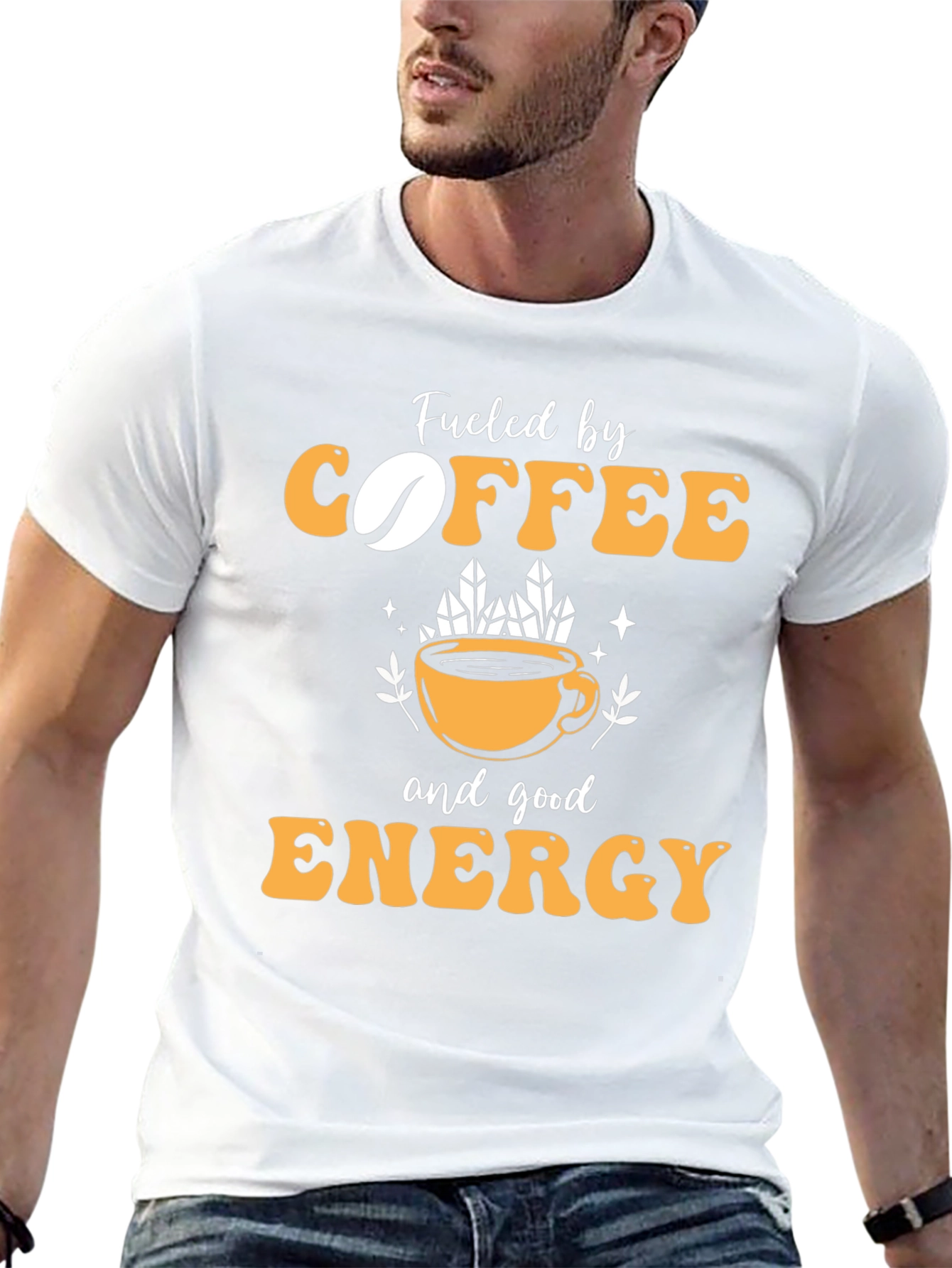 Black Fueled by Coffee and Good Energy T-Shirt view 13