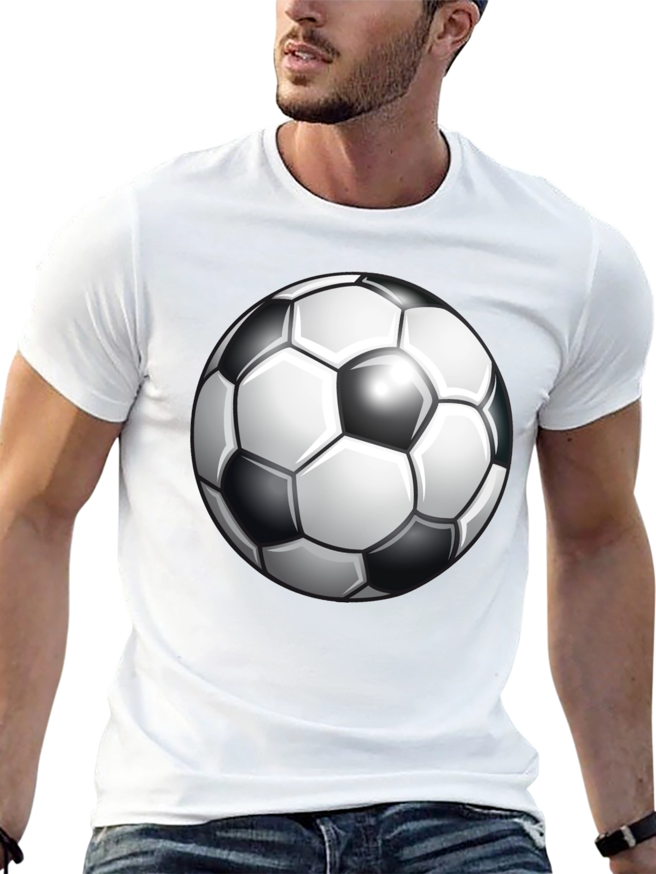 Black Soccer Ball Graphic Tee - Classic Design view 13