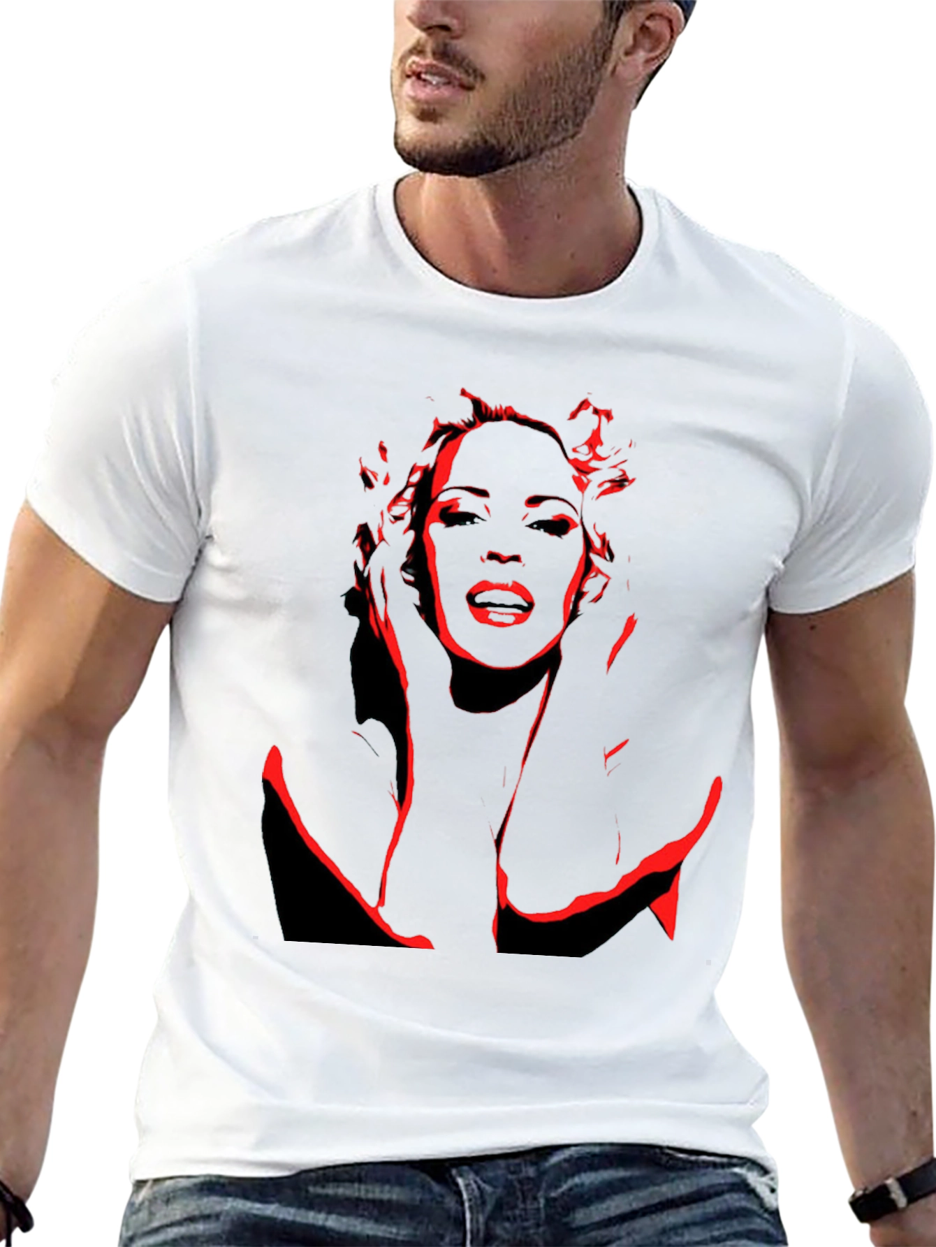 Black Red Silhouette Graphic Black T-Shirt view 13