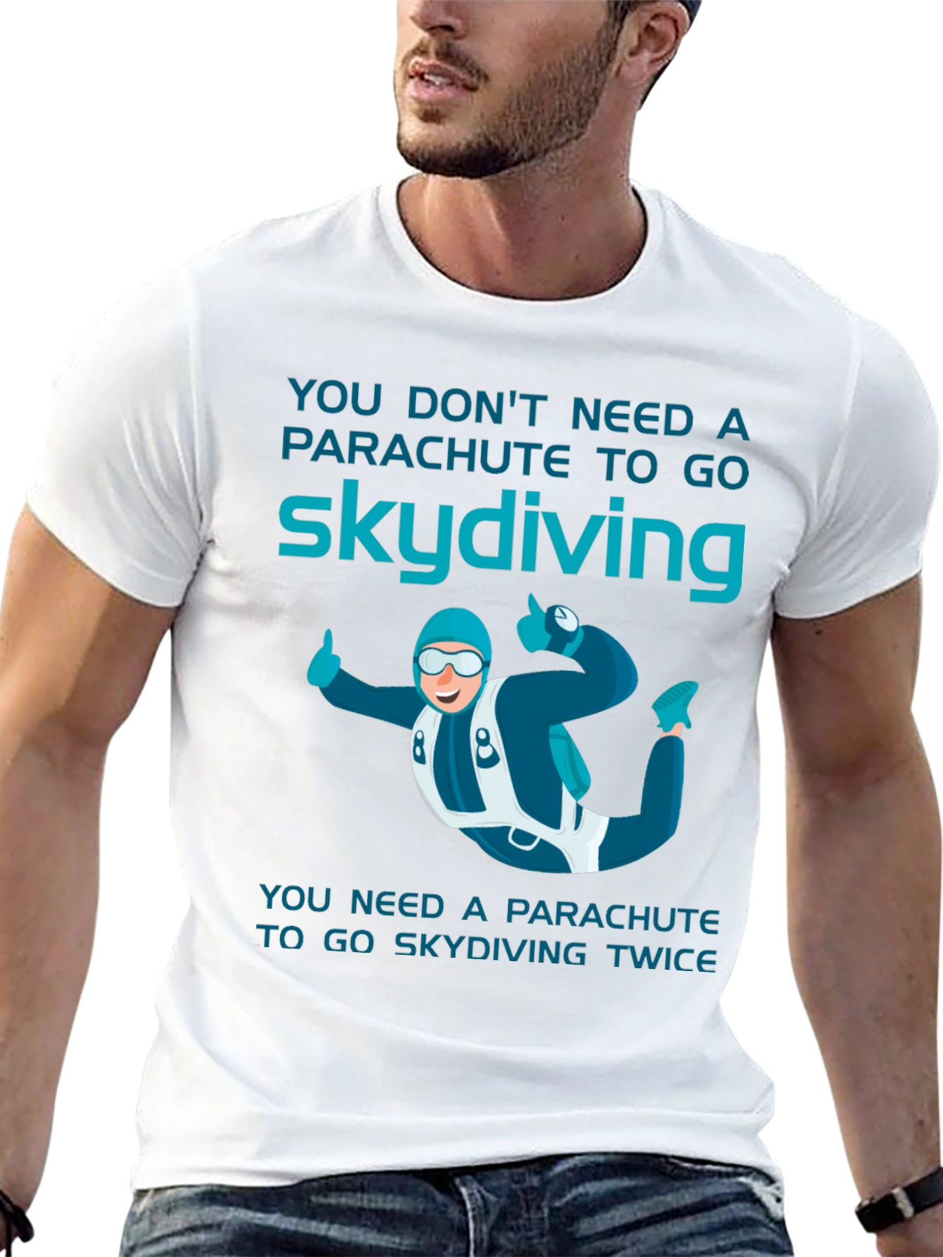 Black Skydiving T-Shirt: Parachute Humor Tee view 13