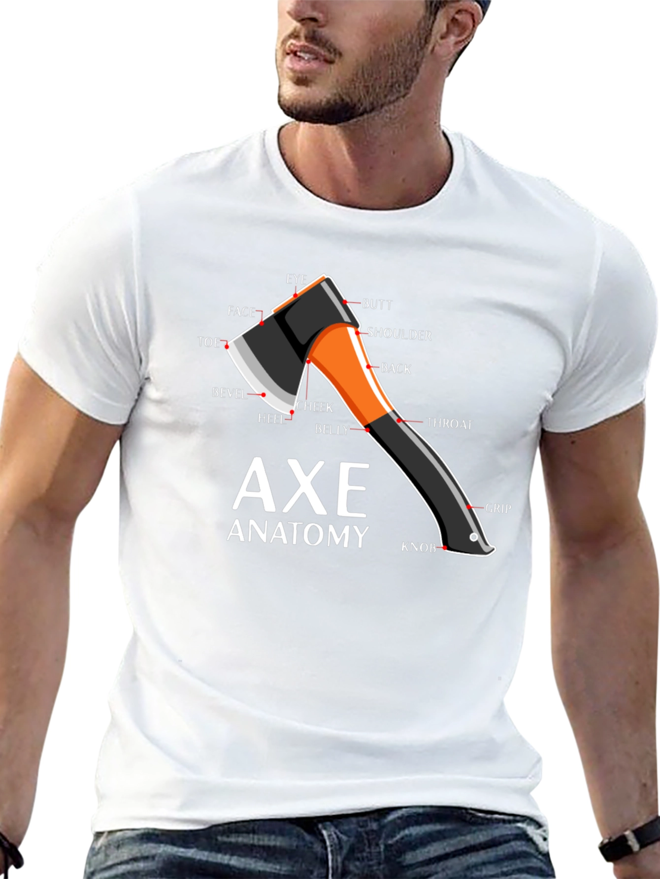 Black Axe Anatomy Diagram T-Shirt view 13