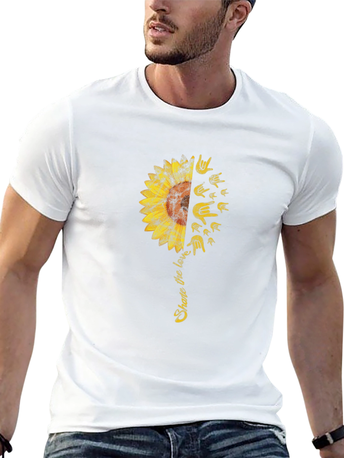 Black Share the Love Sunflower Graphic Tee view 13