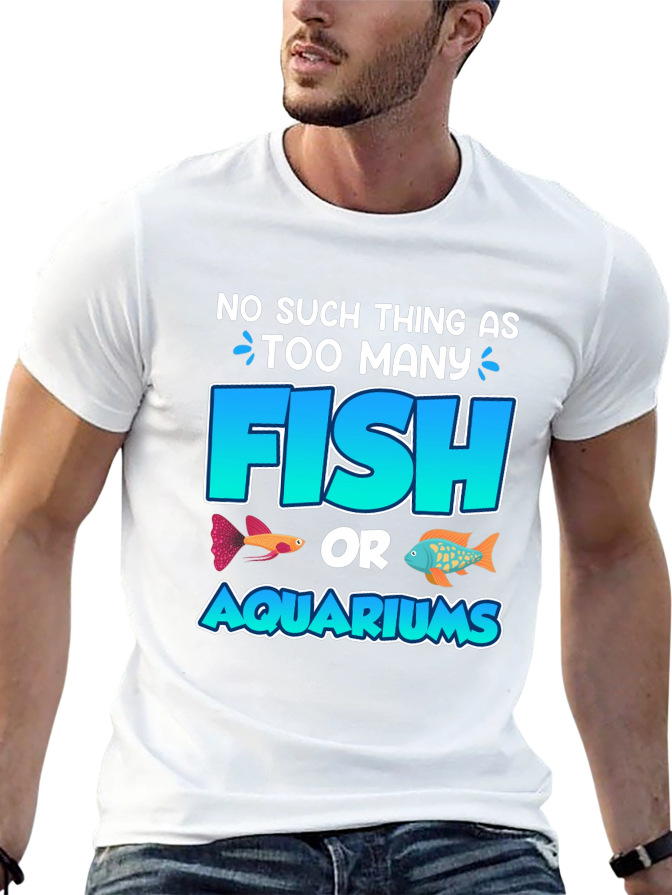 Black Funny Fish & Aquarium T-Shirt view 13