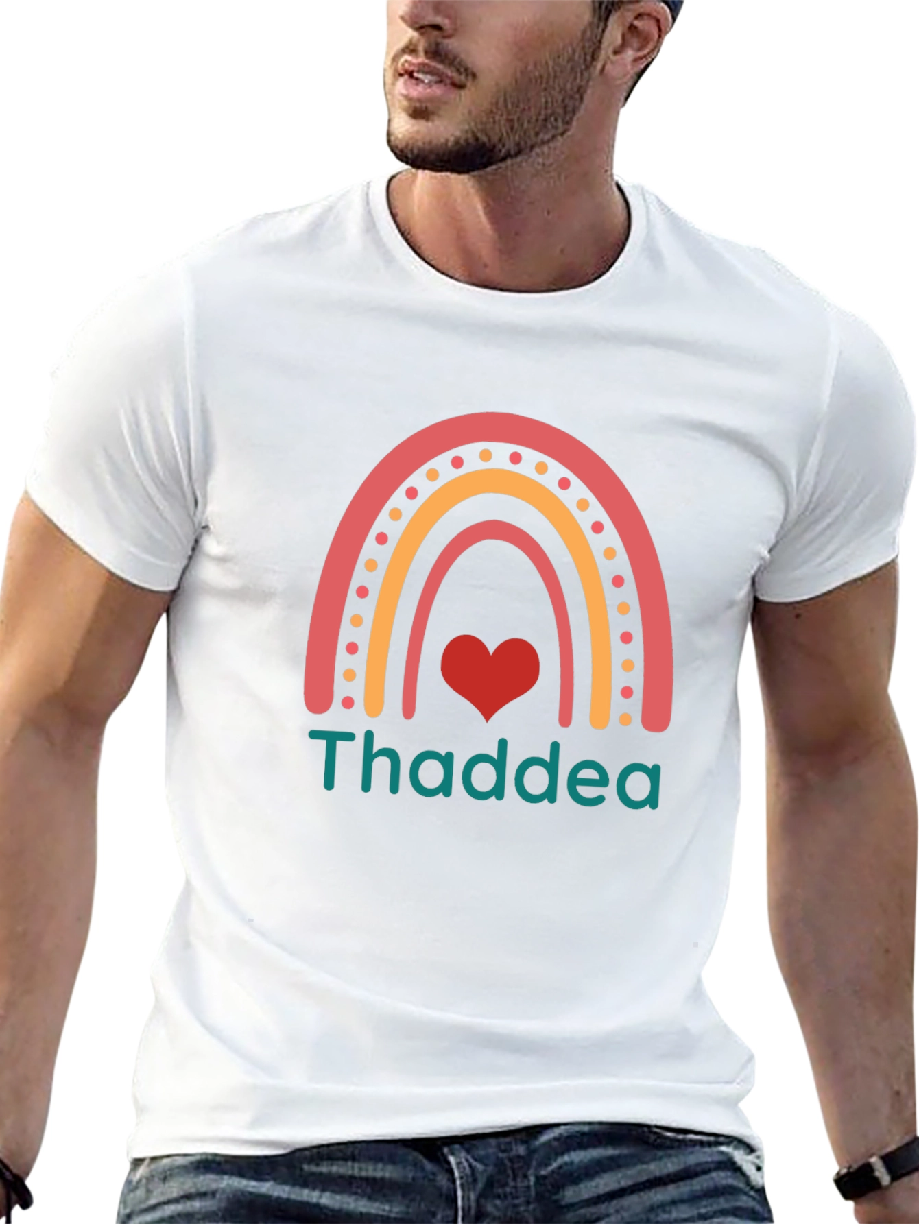 Black Thaddea Rainbow Heart T-Shirt - Black view 13
