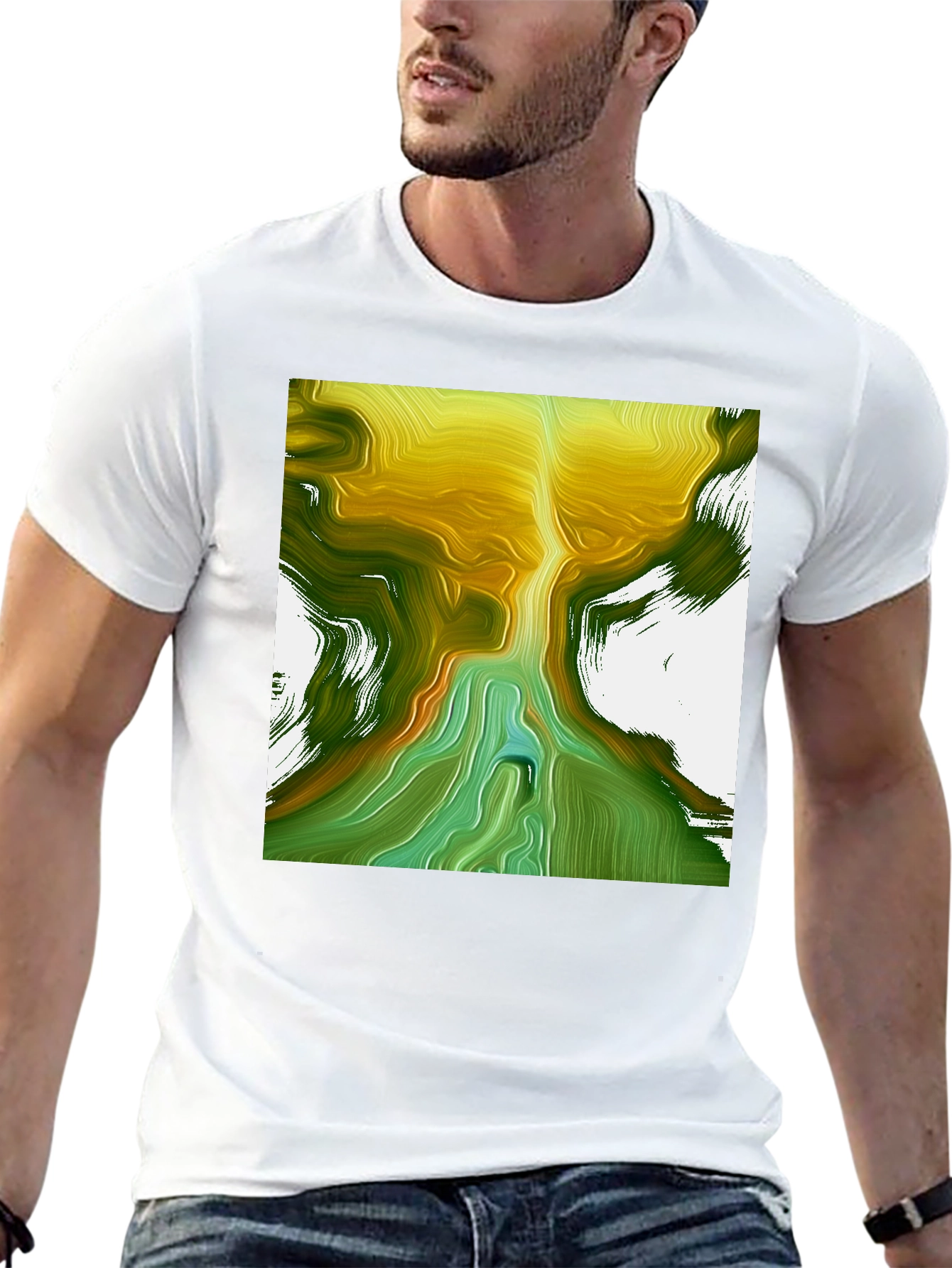 Black Abstract Art T-Shirt - Unique Design view 13