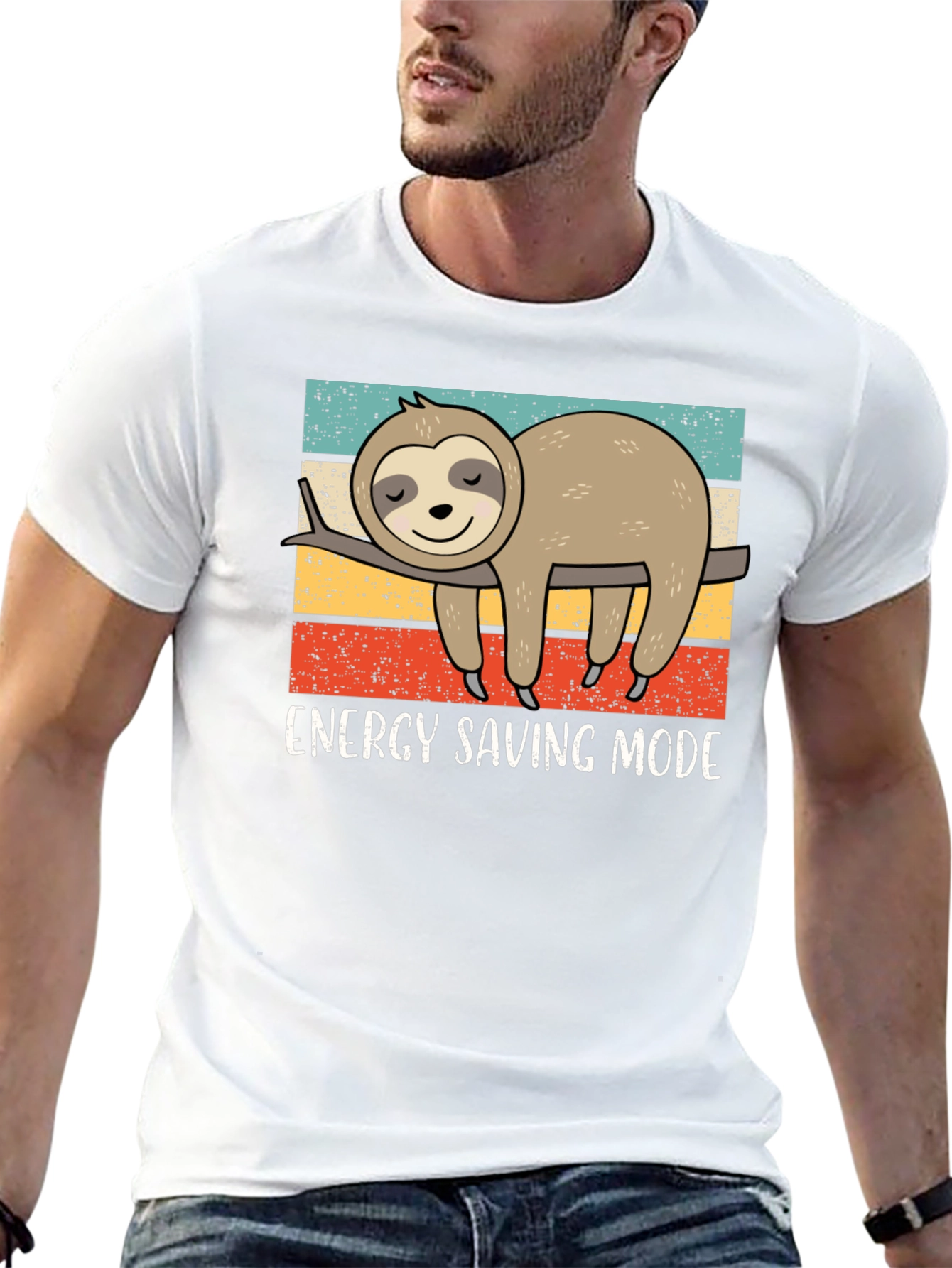 Black Energy Saving Sloth Graphic Tee view 13