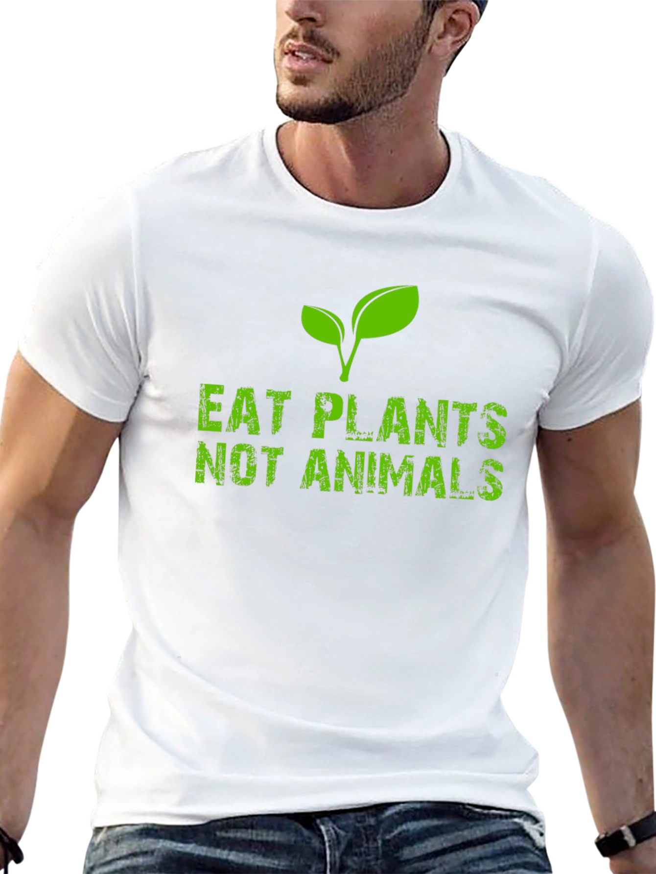 Black Eat Plants Not Animals Black T-Shirt Vegan Vegetarian view 13