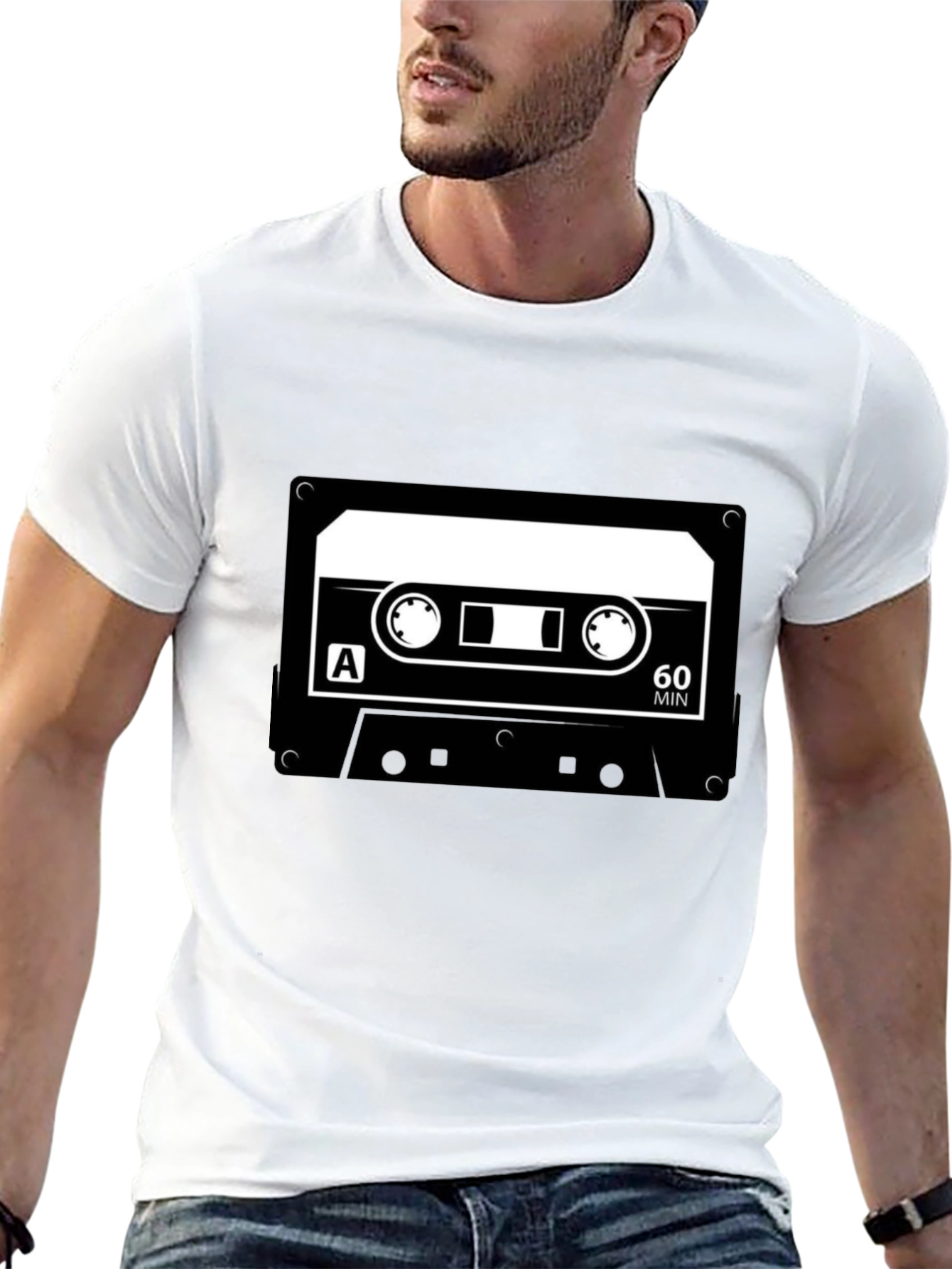 Black Retro Cassette Tape Graphic T-Shirt view 13