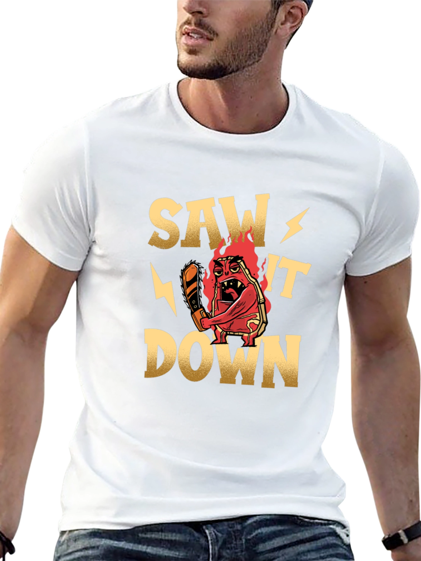 Black Saw It Down Graphic T-Shirt view 13