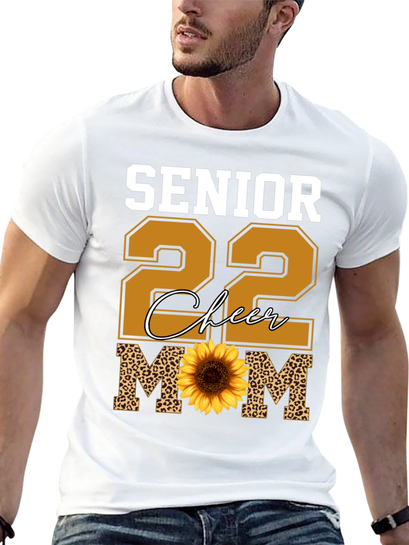 Black Senior 22 Cheer Mom Sunflower T-Shirt view 13