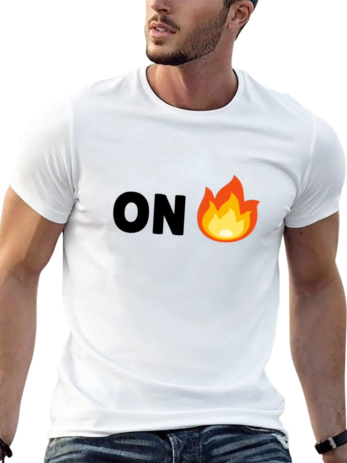 Black On Fire Graphic Tee - Men's Black T-Shirt view 13