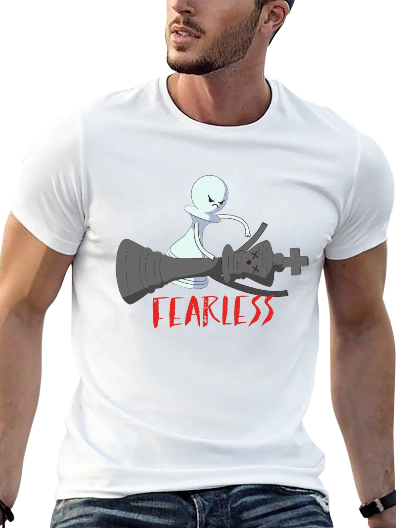 Fearless Chess Piece Graphic T-Shirt - 13