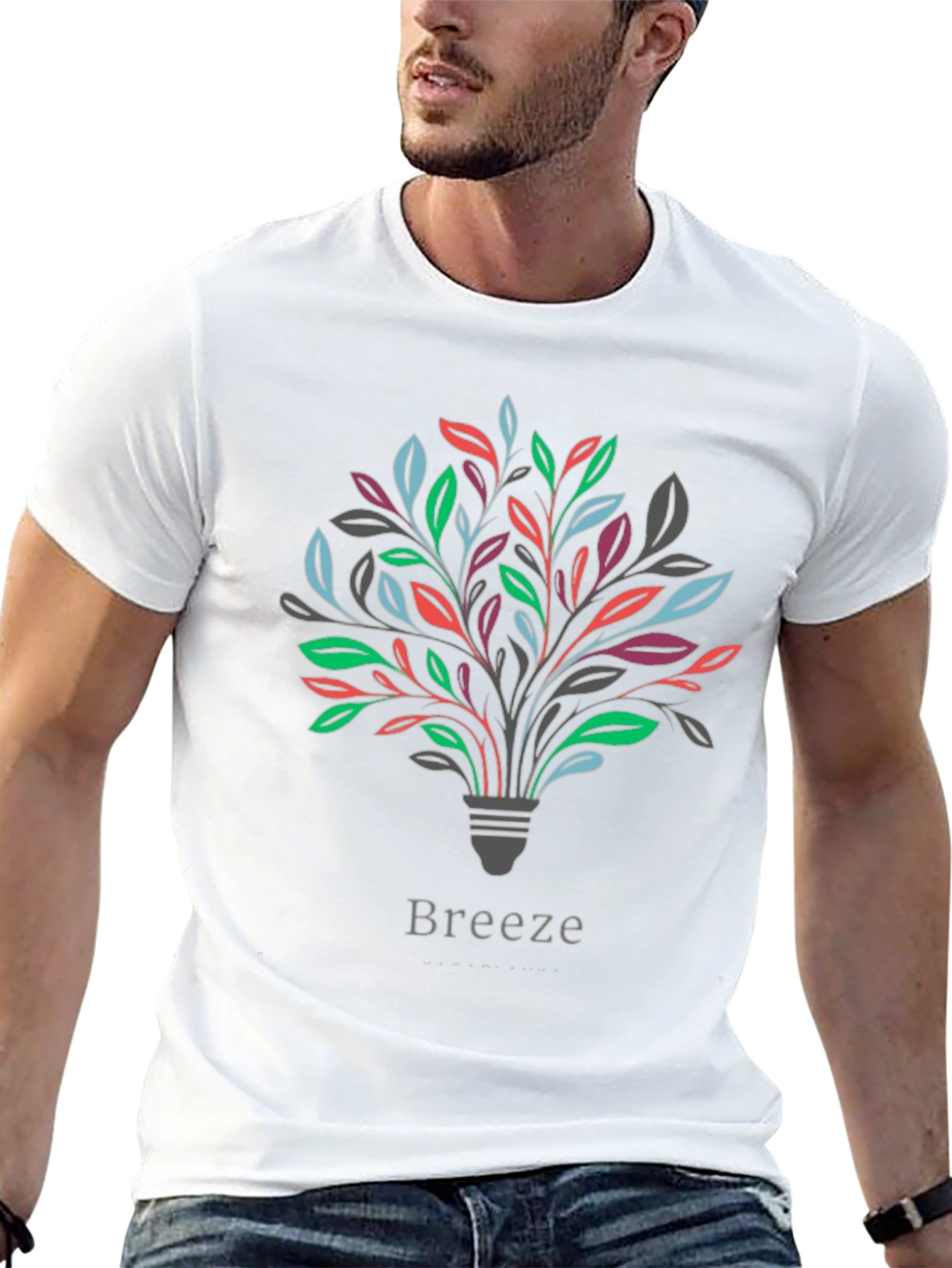 Black Men's "Breeze" Graphic Tee - Stylish Comfort view 13