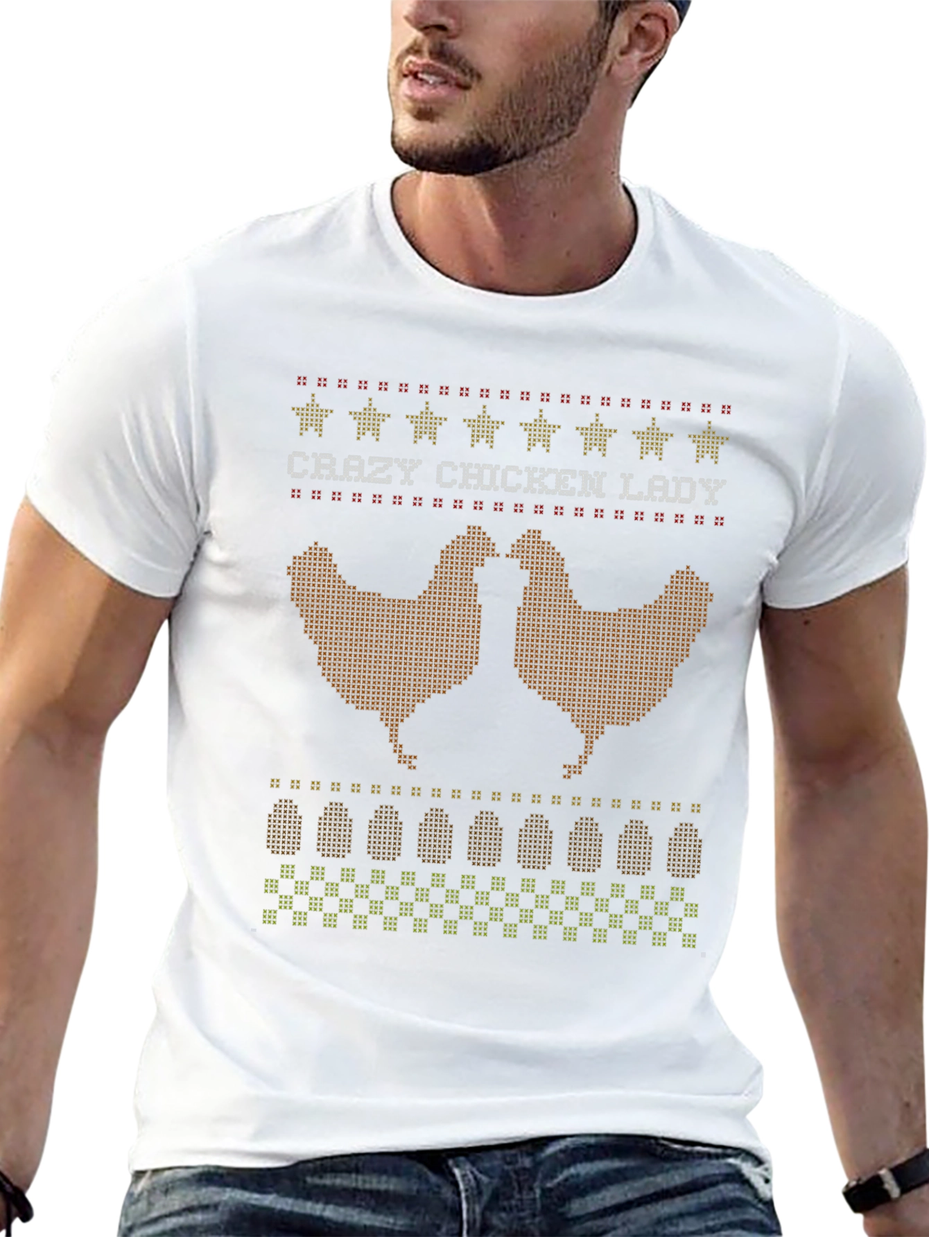 Black Crazy Chicken Lady Graphic T-Shirt view 13