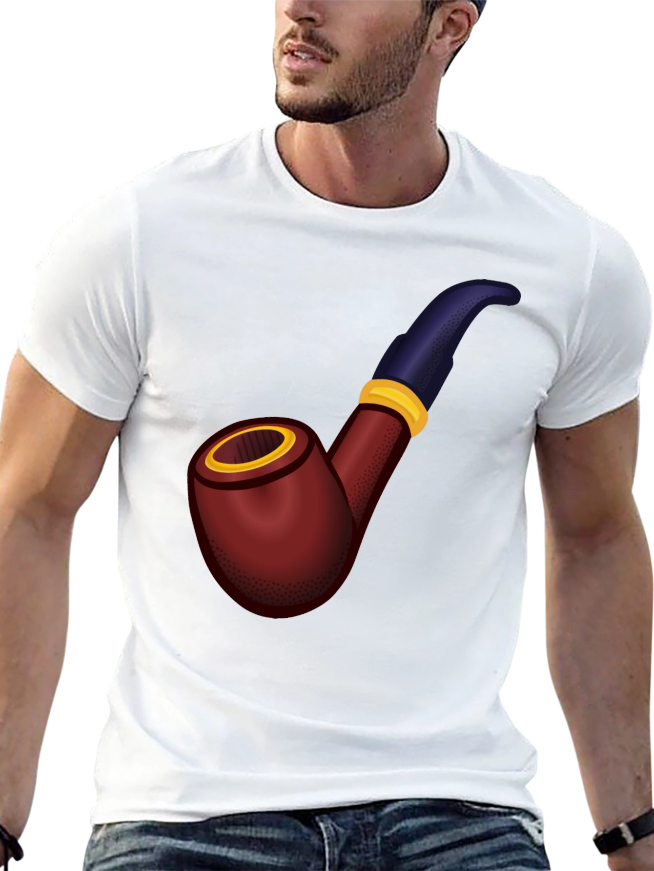 Black Smoking Pipe Graphic Tee - Classic Style view 13
