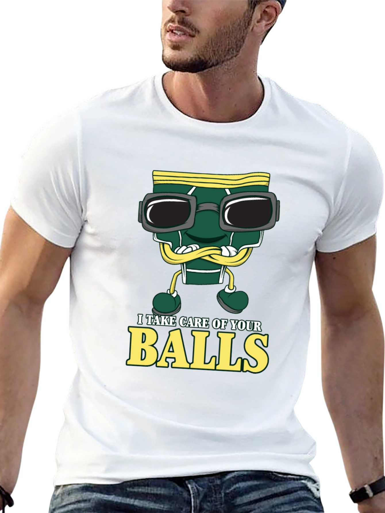 Black Humorous Underwear Balls T-Shirt view 13