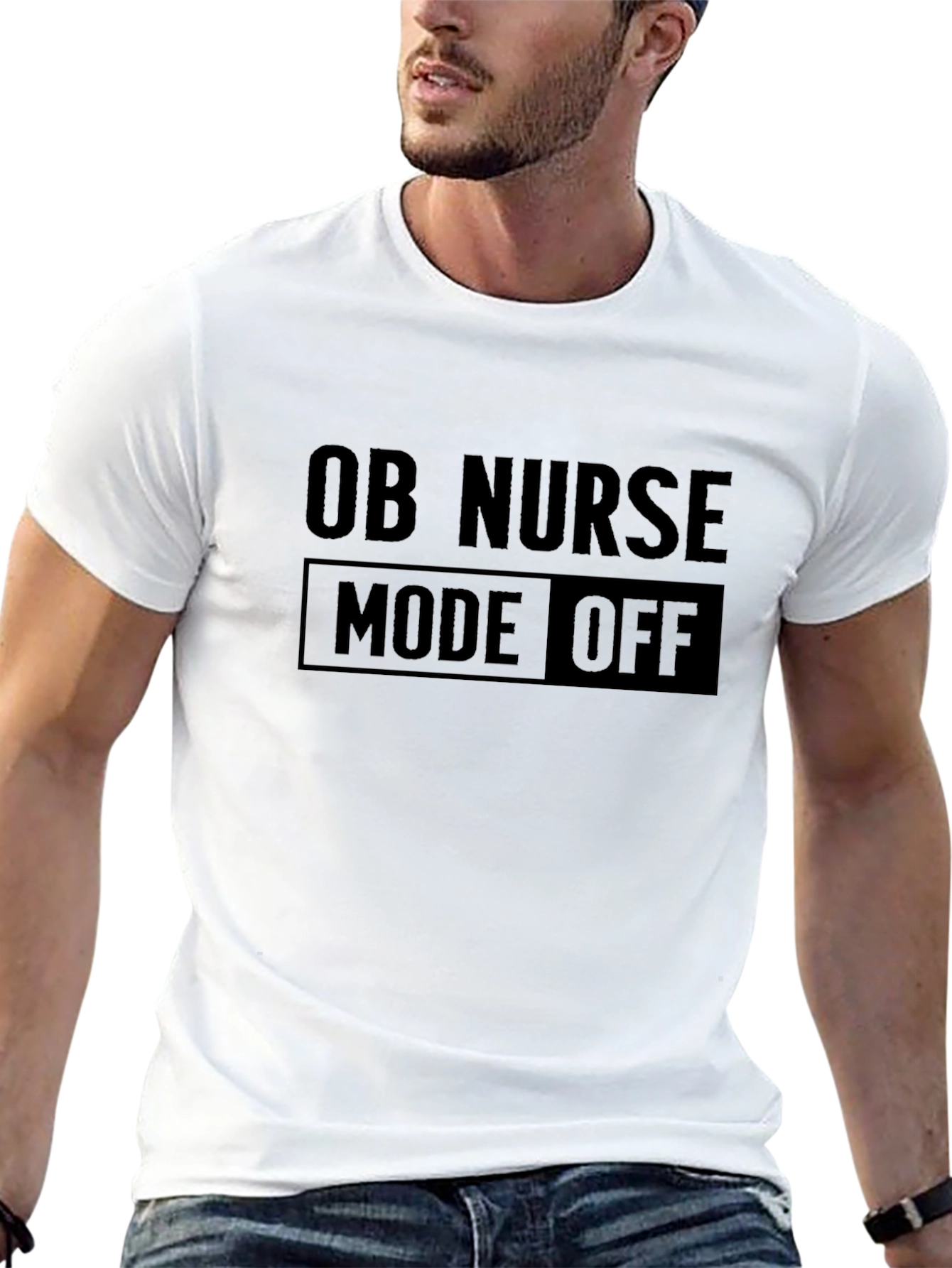 Black OB Nurse Mode Off T-Shirt - Black Graphic Tee view 13