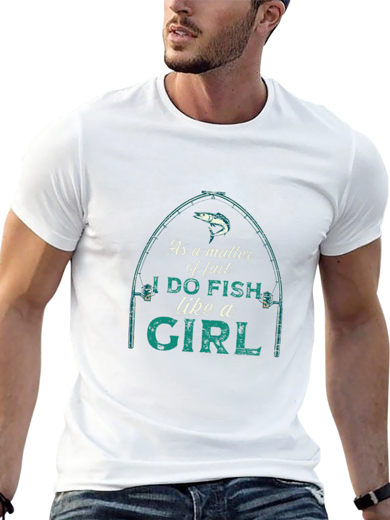 Black I Do Fish Like A Girl Graphic T-Shirt view 13