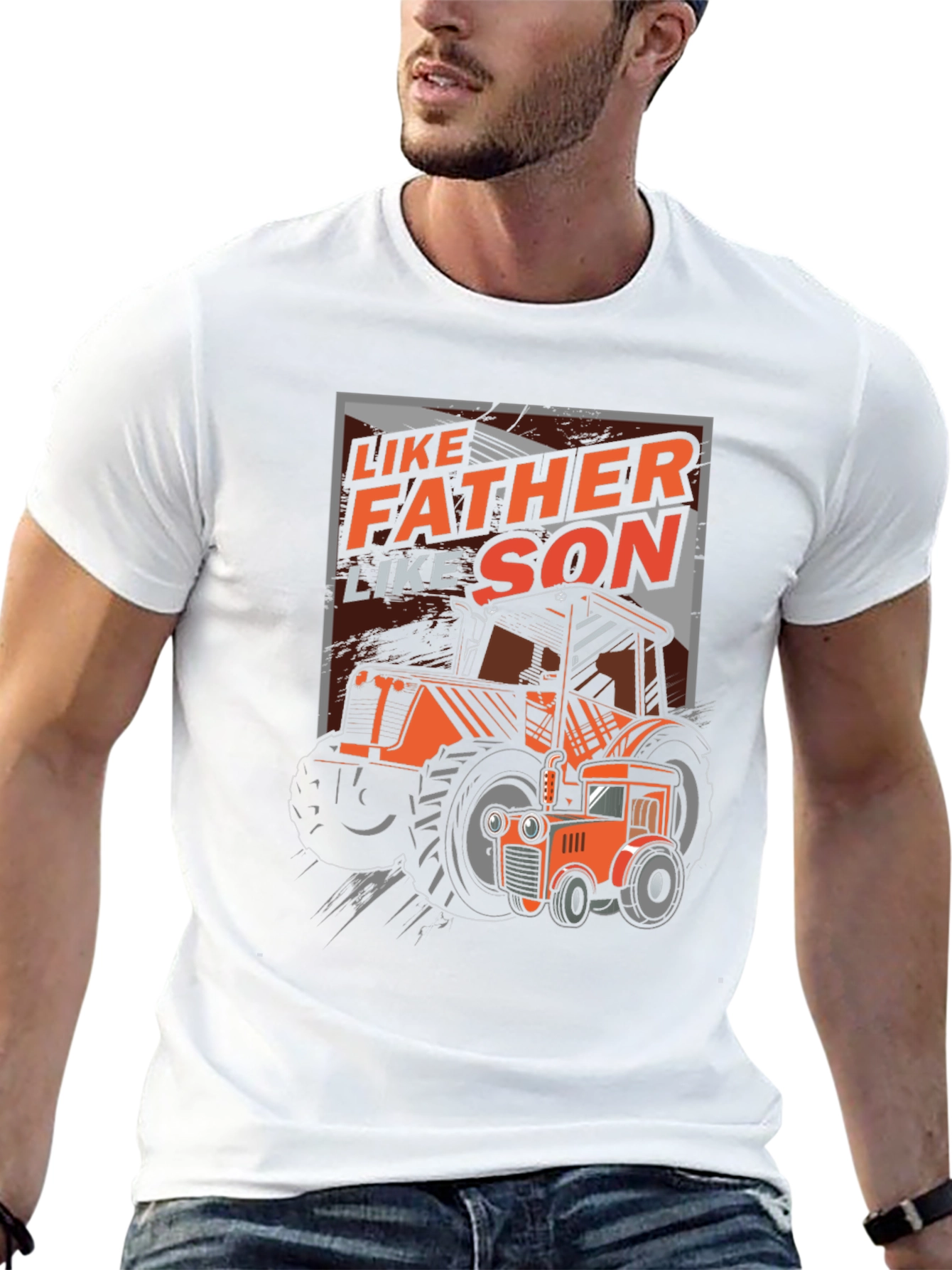 Black Like Father Like Son Tractor Graphic T-Shirt view 13