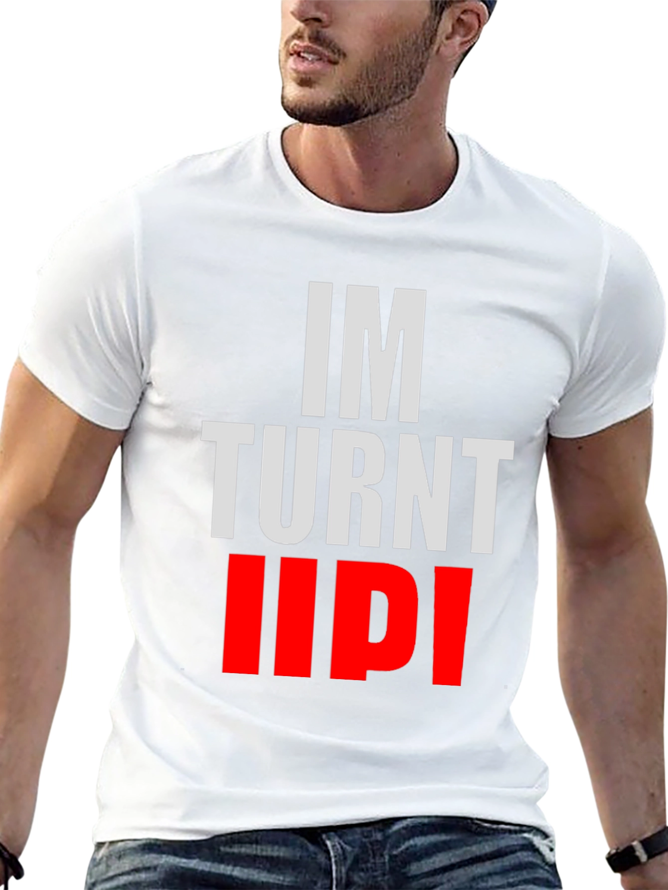 Black "I'm Turnt Up!" Graphic Tee - Bold Statement Shirt view 13