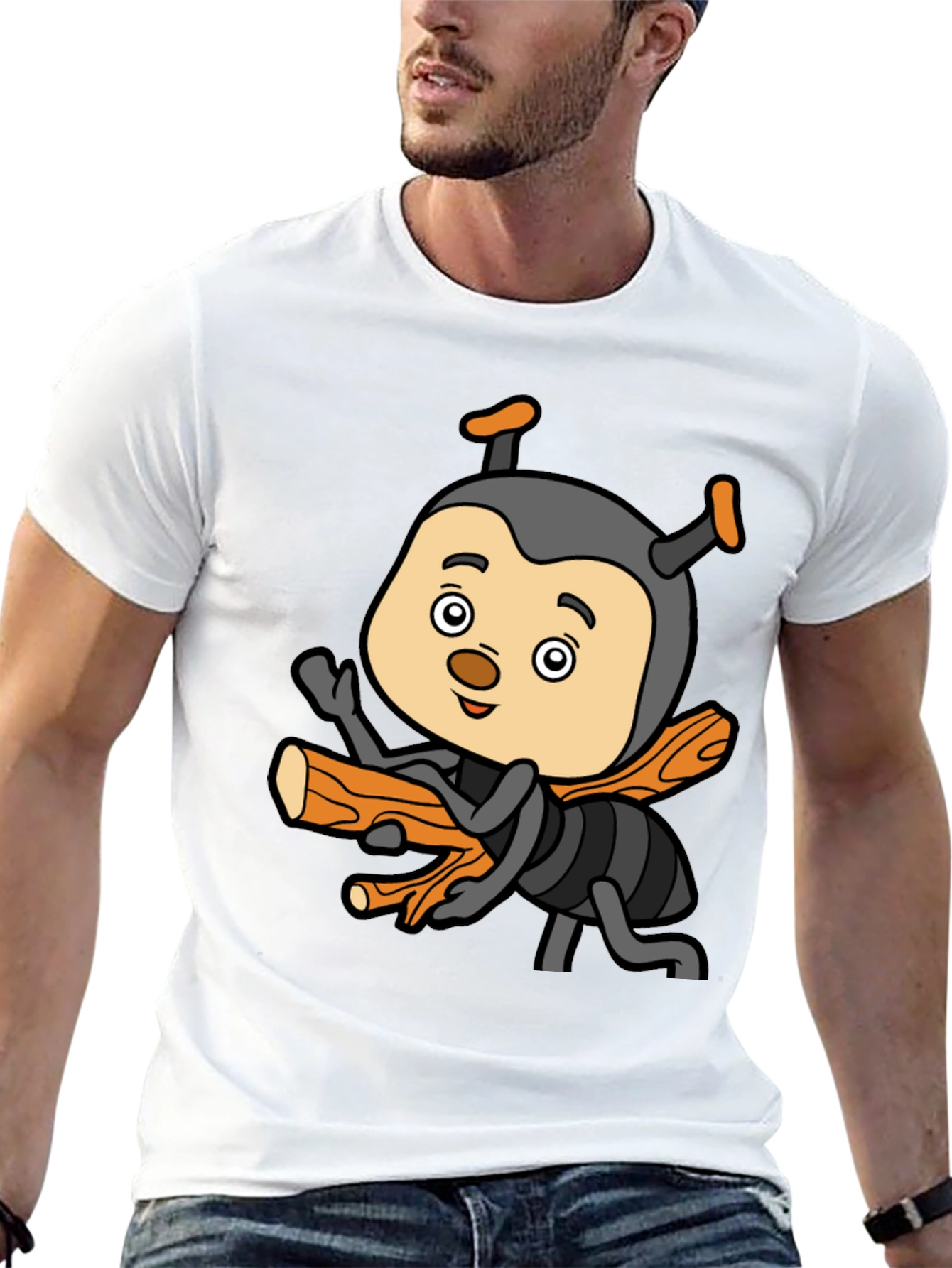 Black Cartoon Bee T-Shirt - Fun & Unique Design view 13