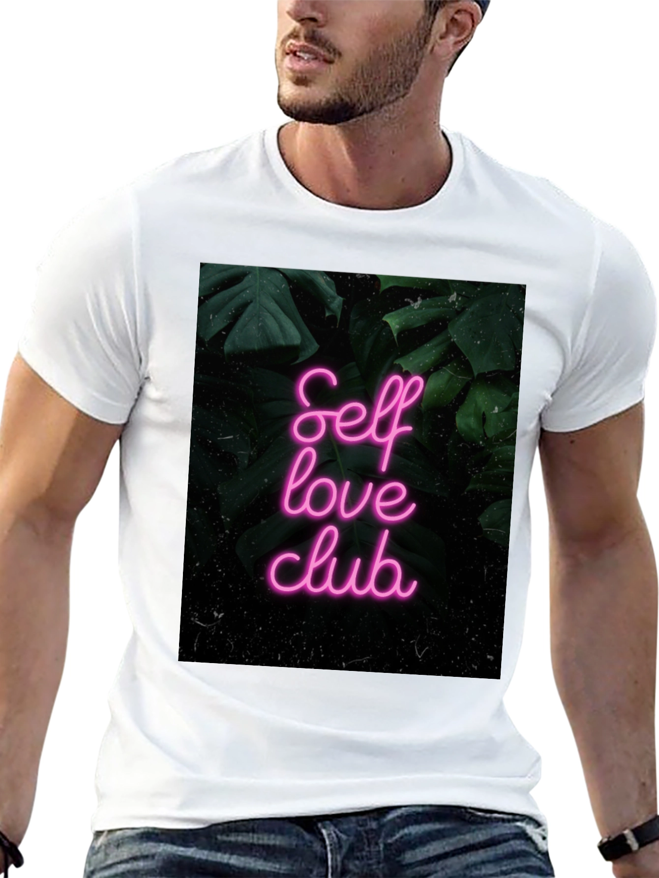 Black Self Love Club Graphic Tee - Black Cotton T-Shirt view 13
