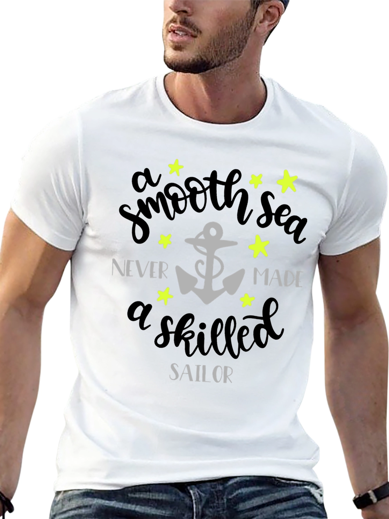 Black Smooth Sea Skilled Sailor Graphic Tee - Black view 13