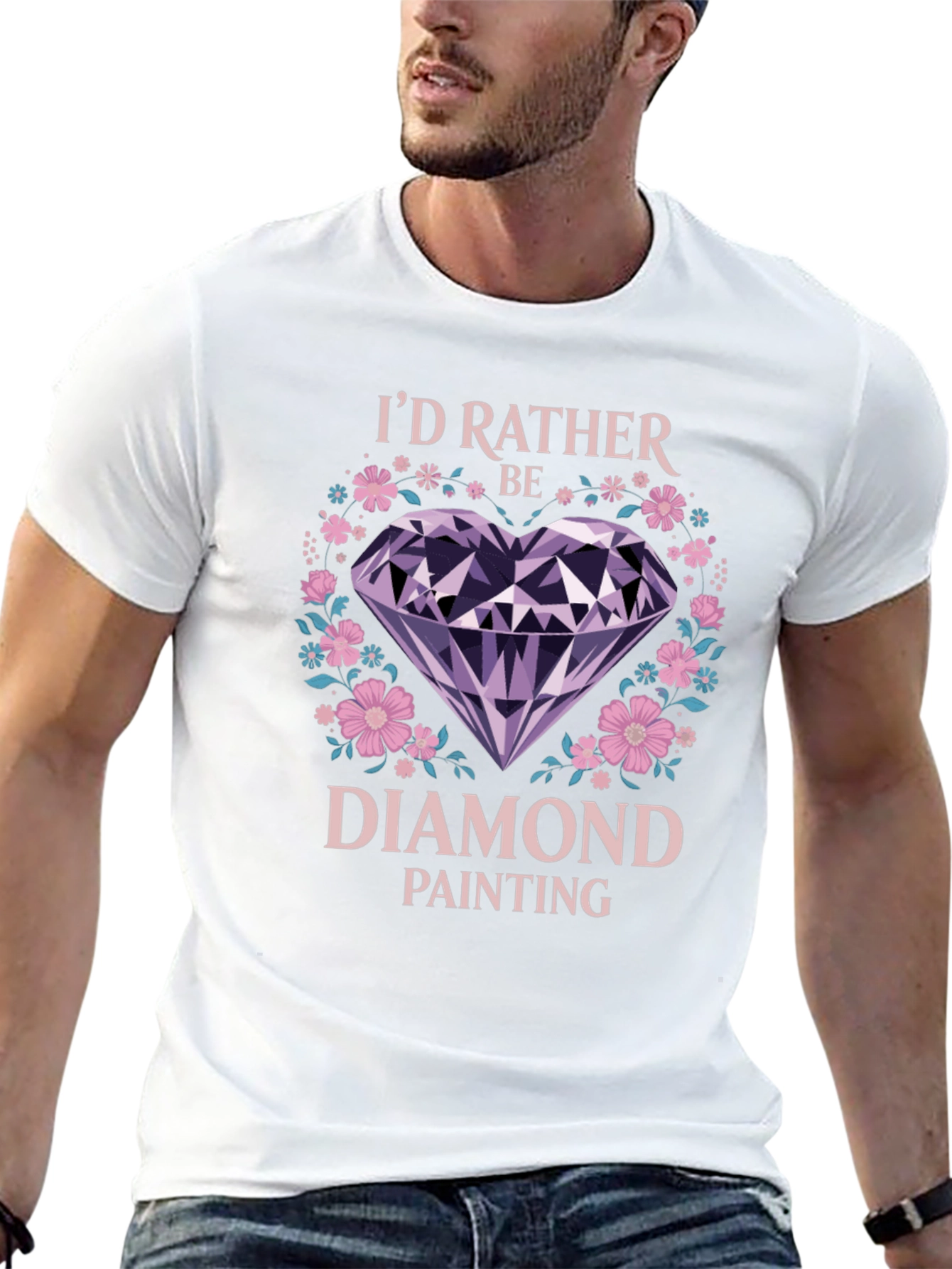 Black I'd Rather Be Diamond Painting T-Shirt view 13
