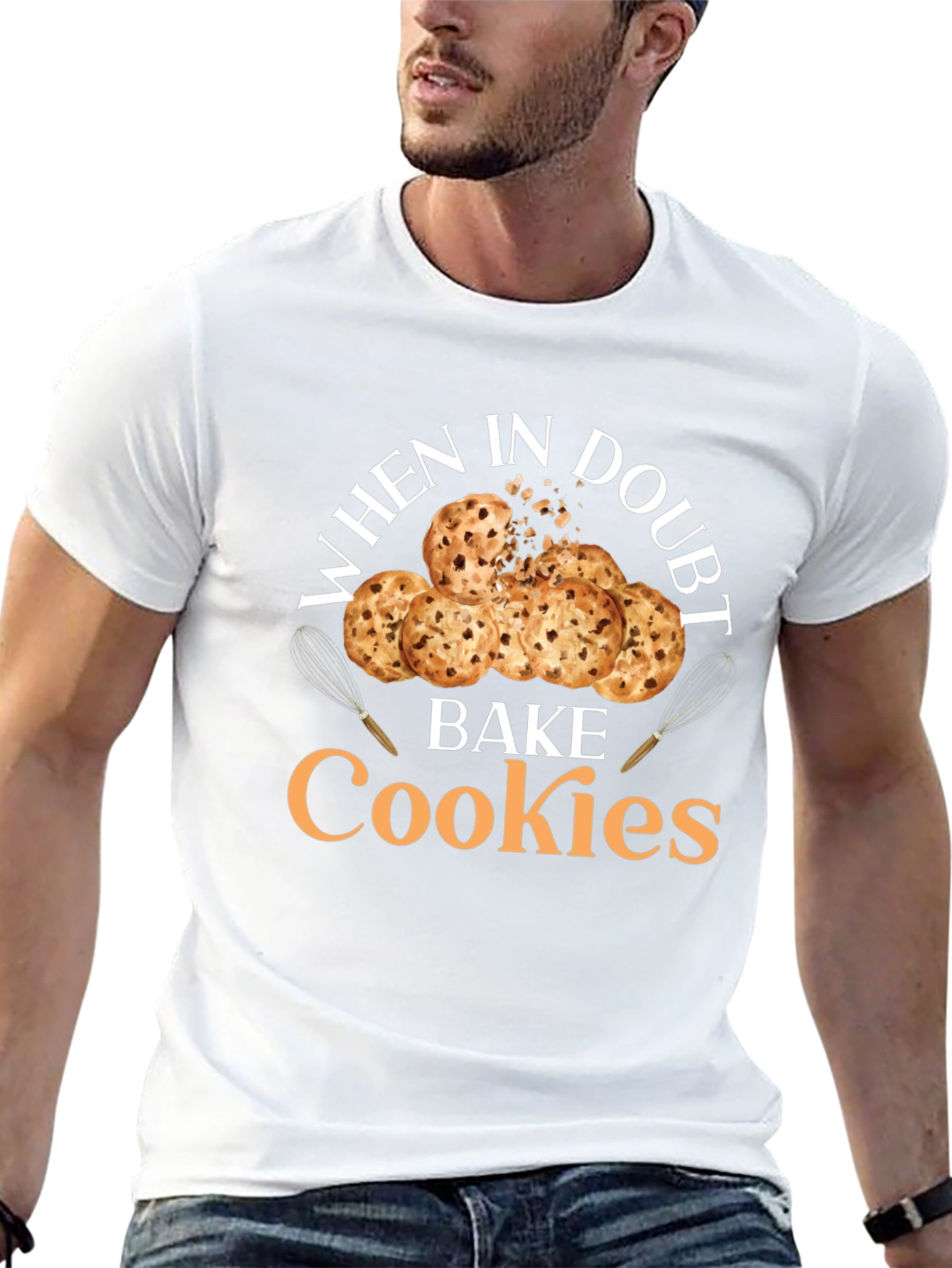 Black When in Doubt Bake Cookies T-Shirt view 13