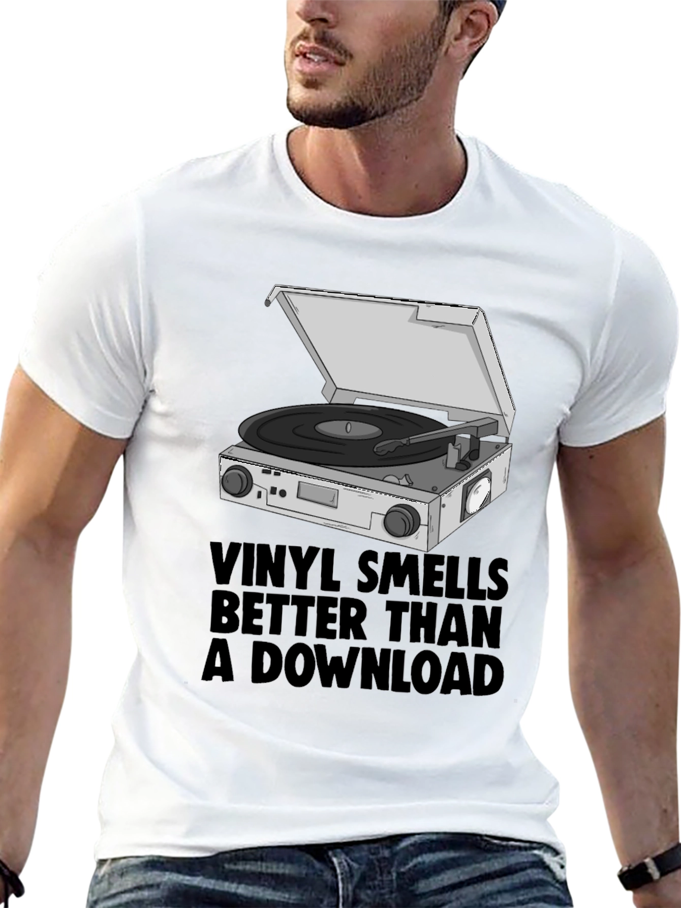 Black Vinyl Smells Better T-Shirt view 13