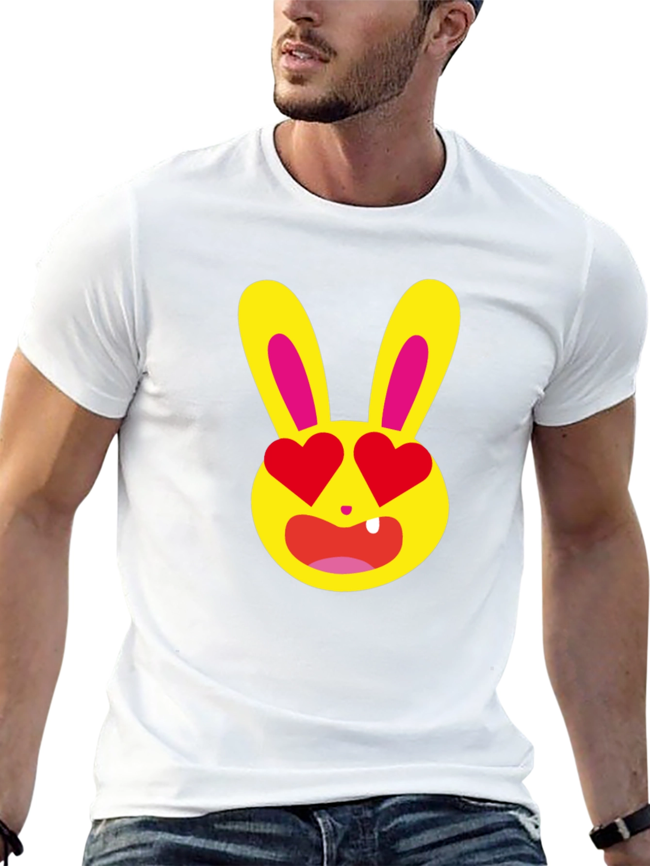Black Love Bunny T-Shirt - Unique Graphic Tee view 13
