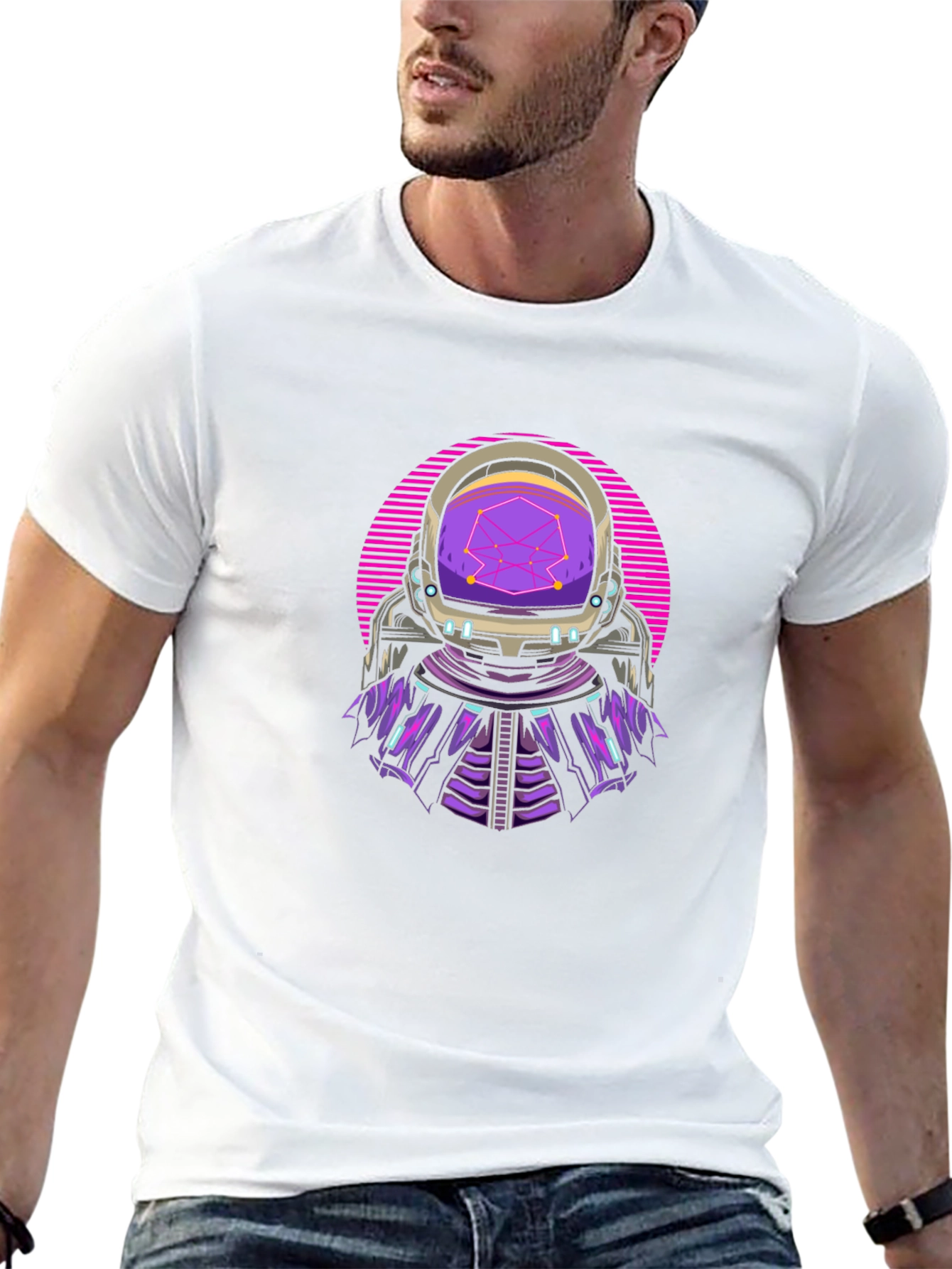 Black Retro Astronaut T-Shirt - Galactic Style view 13
