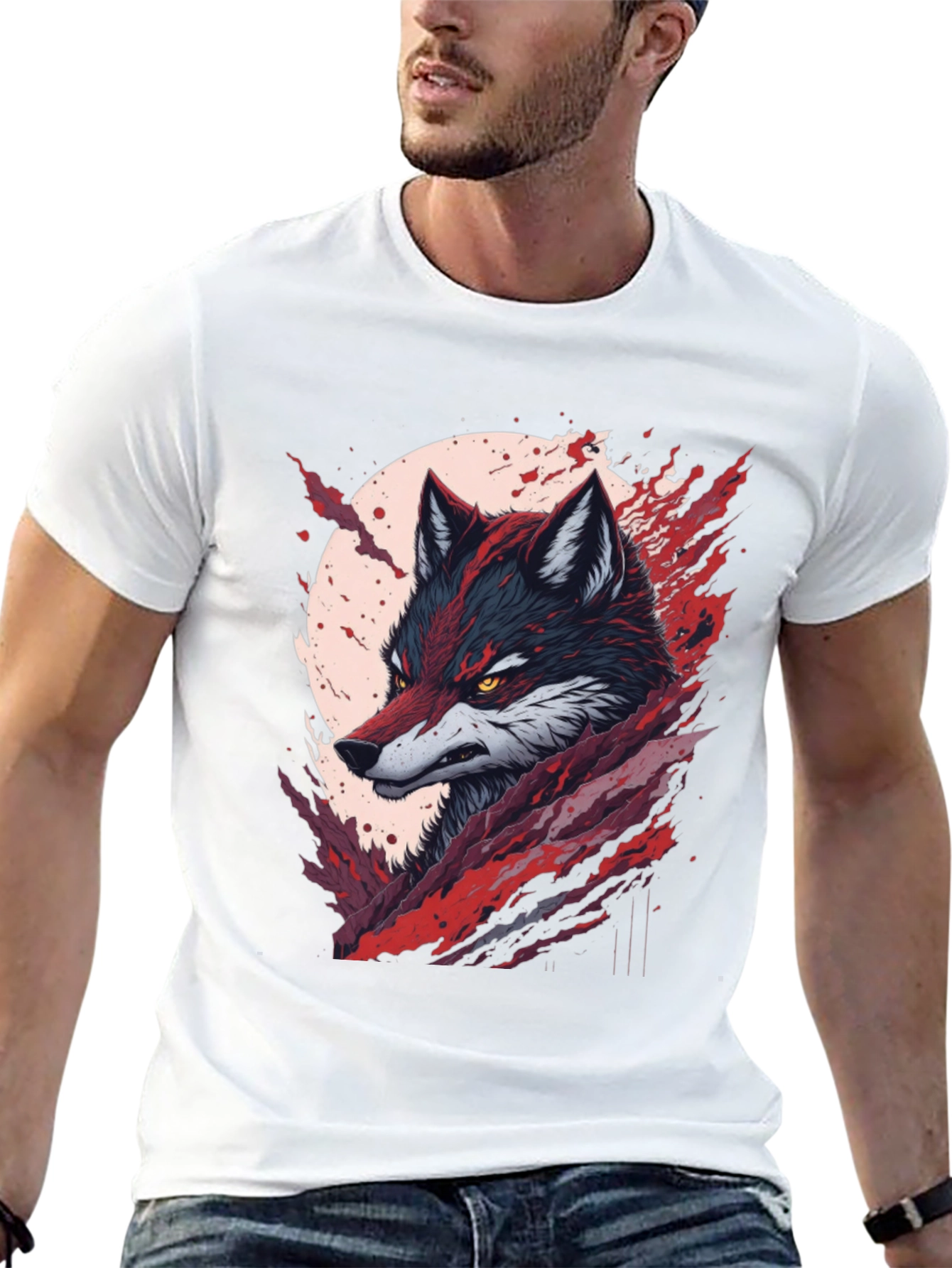 Black Wolf Graphic Tee - Bold Animal Design view 13