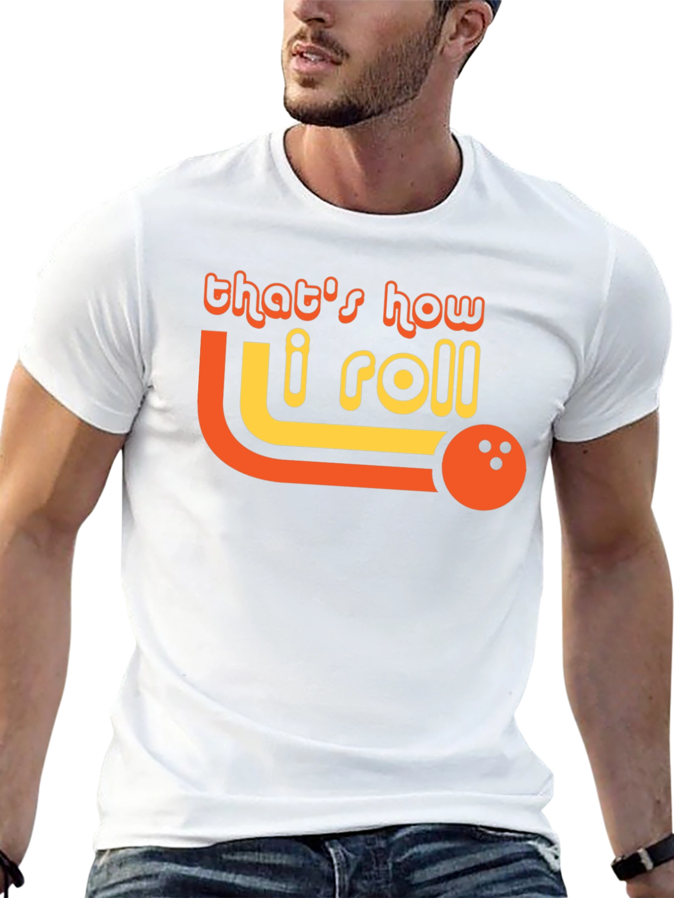 Black That's How I Roll Bowling T-Shirt view 13