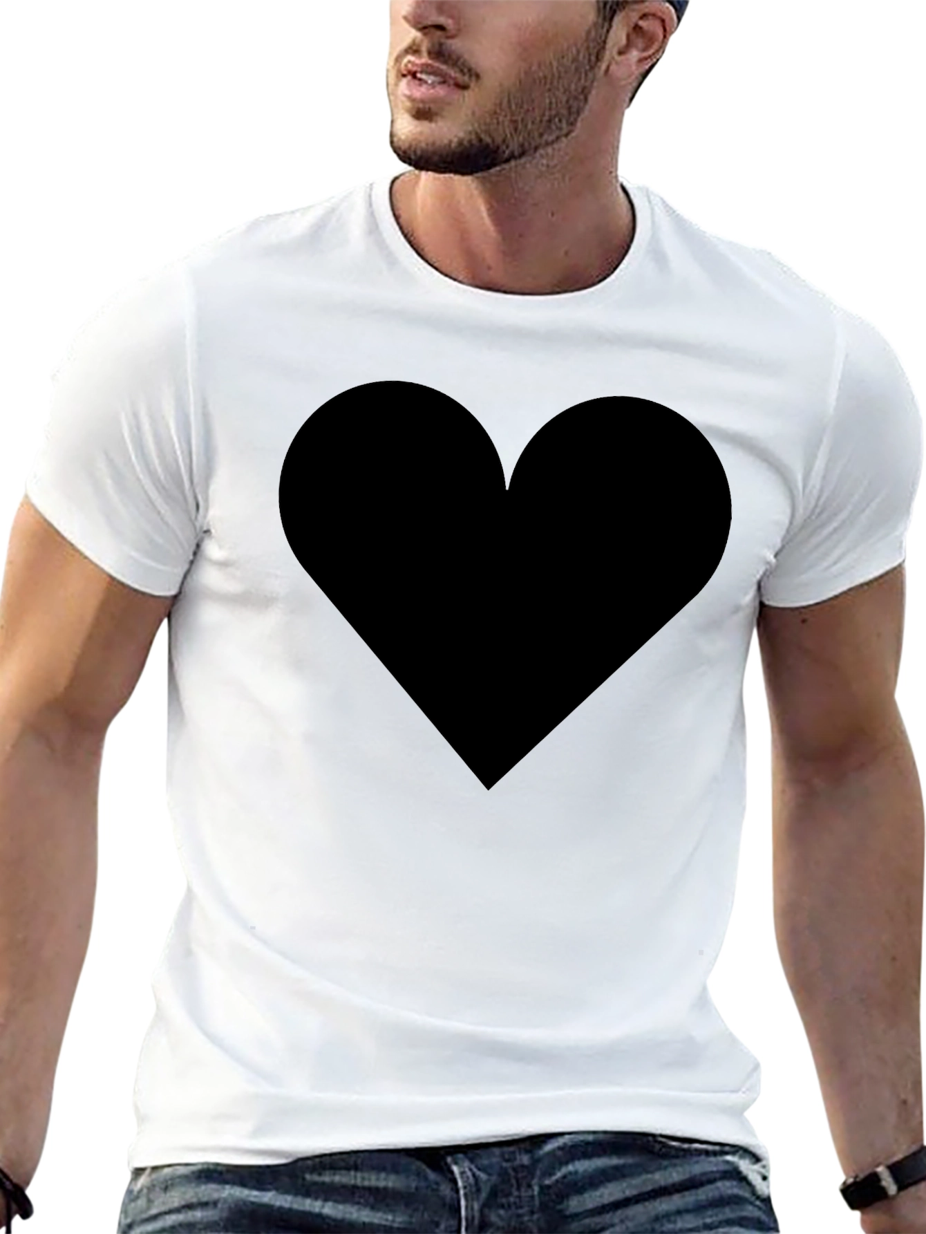 Black Black Heart Graphic Tee - Stylish & Comfortable view 13