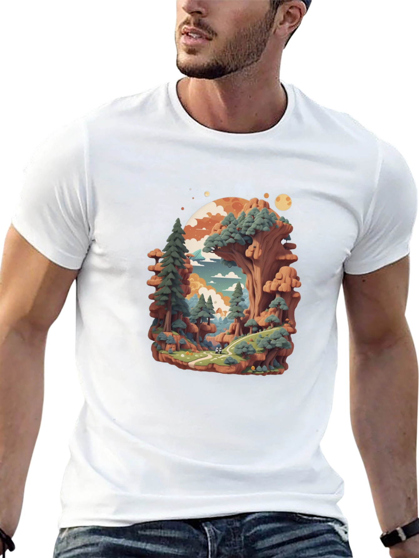 Black Nature Landscape Graphic Tee view 13