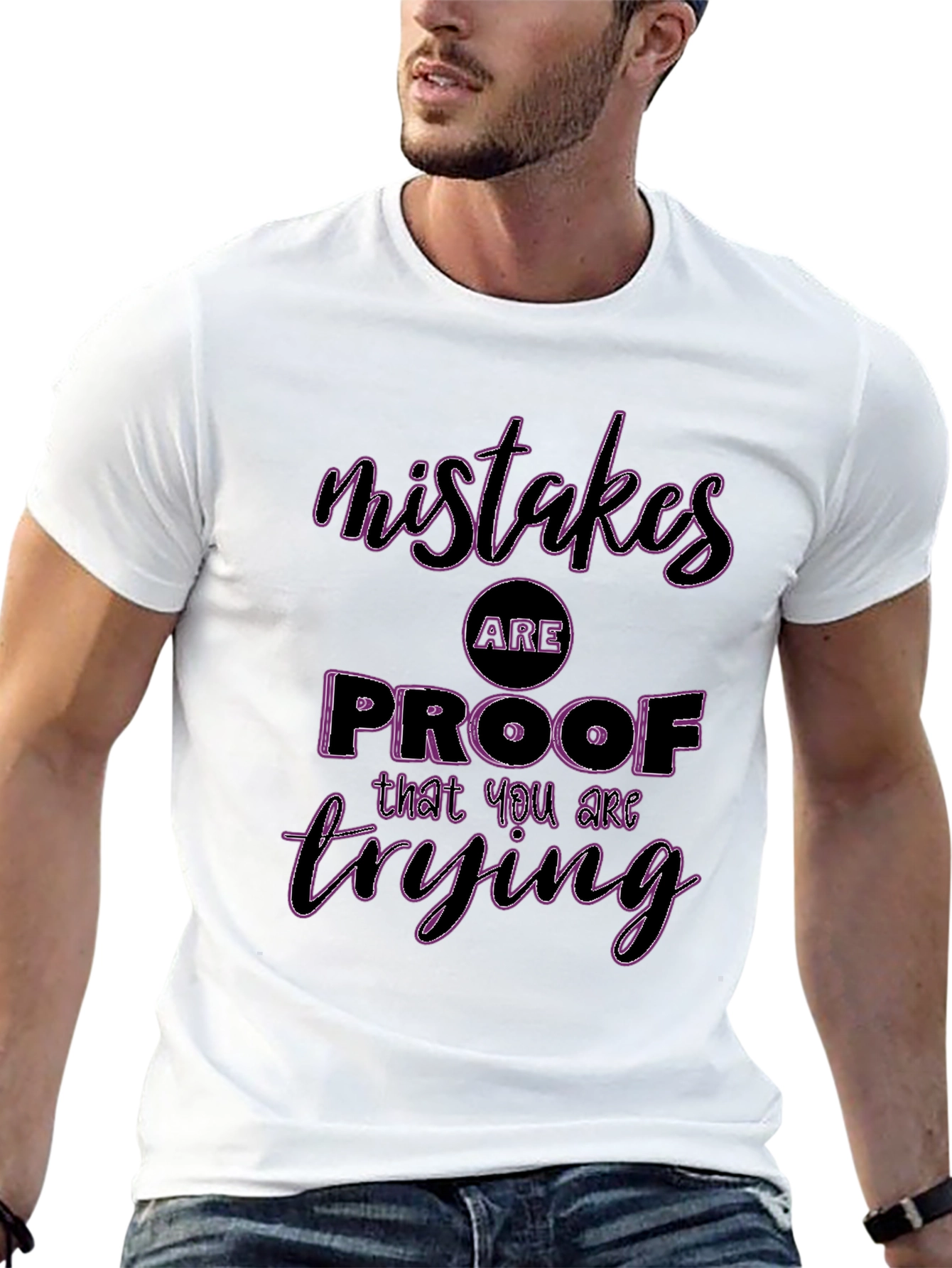 Black Mistakes Proof You're Trying Graphic Tee view 13