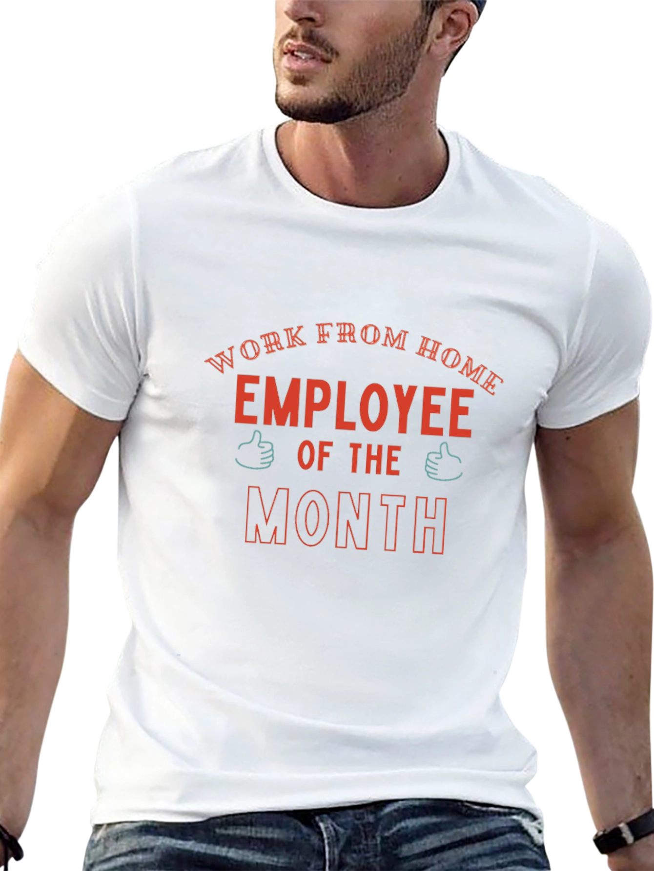 Black Work From Home Employee of the Month T-Shirt view 13