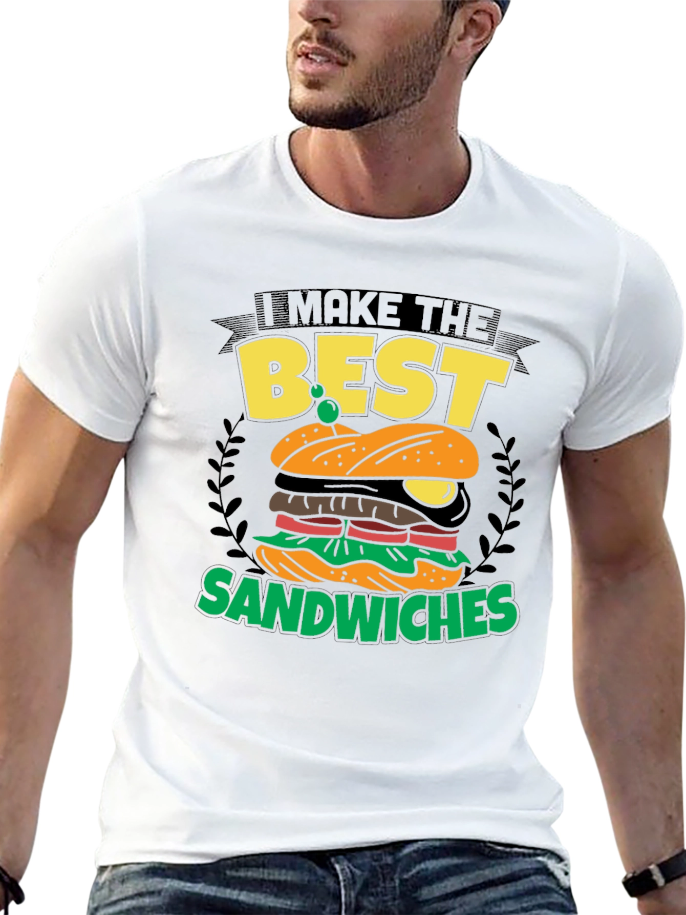 Black I Make the Best Sandwiches Black Graphic T-Shirt view 13