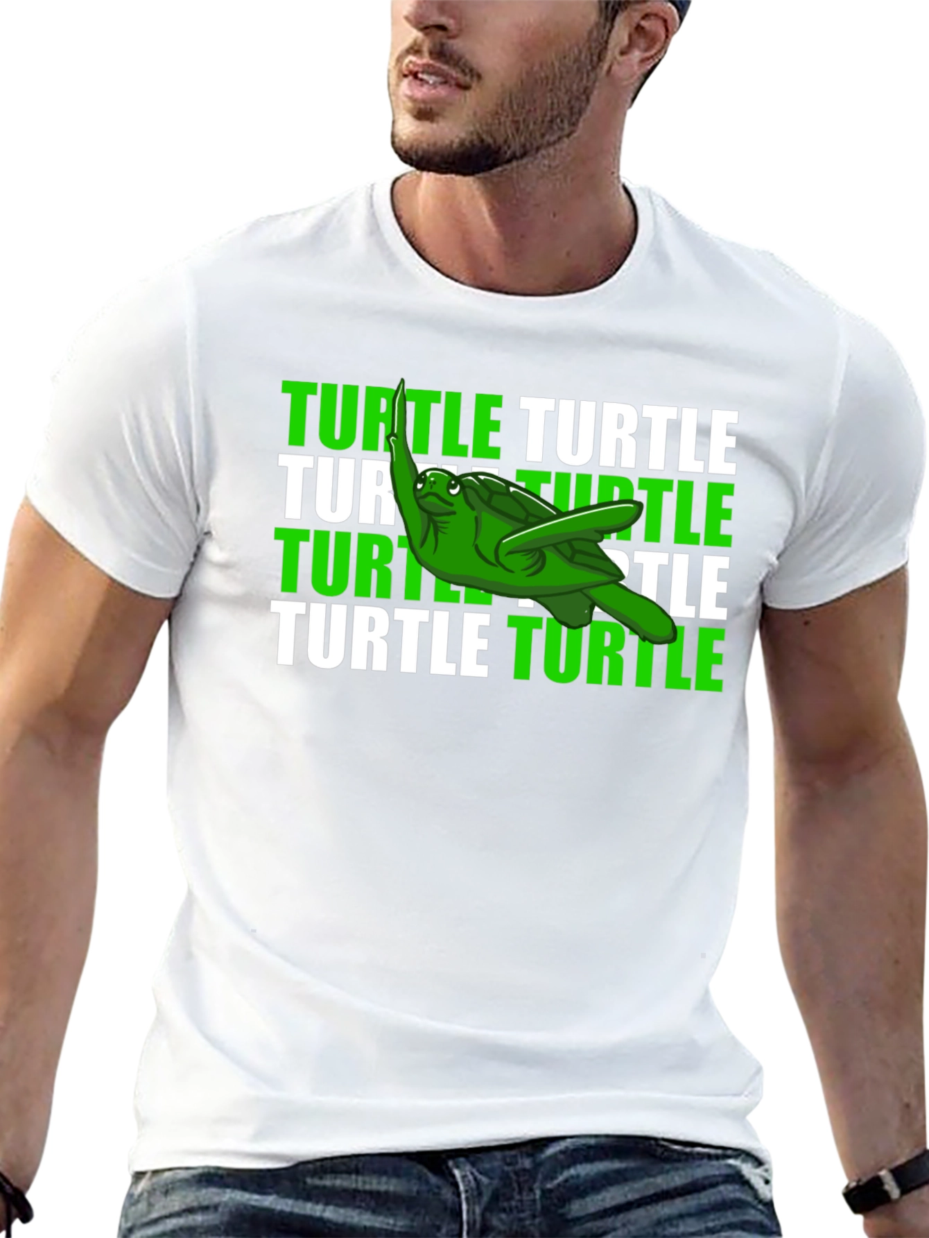 Black Funny Turtle T-Shirt - Green Sea Turtle Graphic Tee view 13