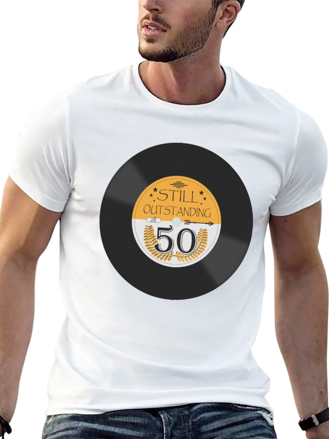 Black Still Outstanding at 50 Record Graphic T-Shirt view 13
