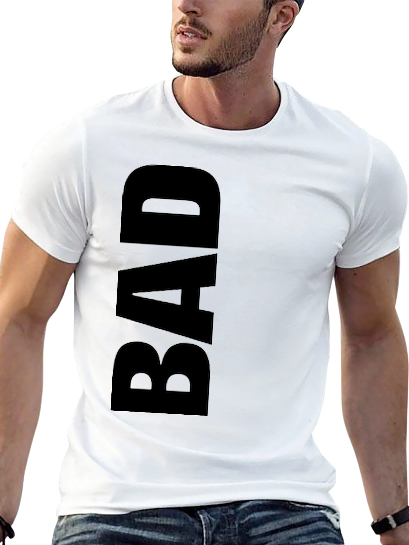 Black Black "BAD" Graphic Tee - Trendy Casual Wear view 13
