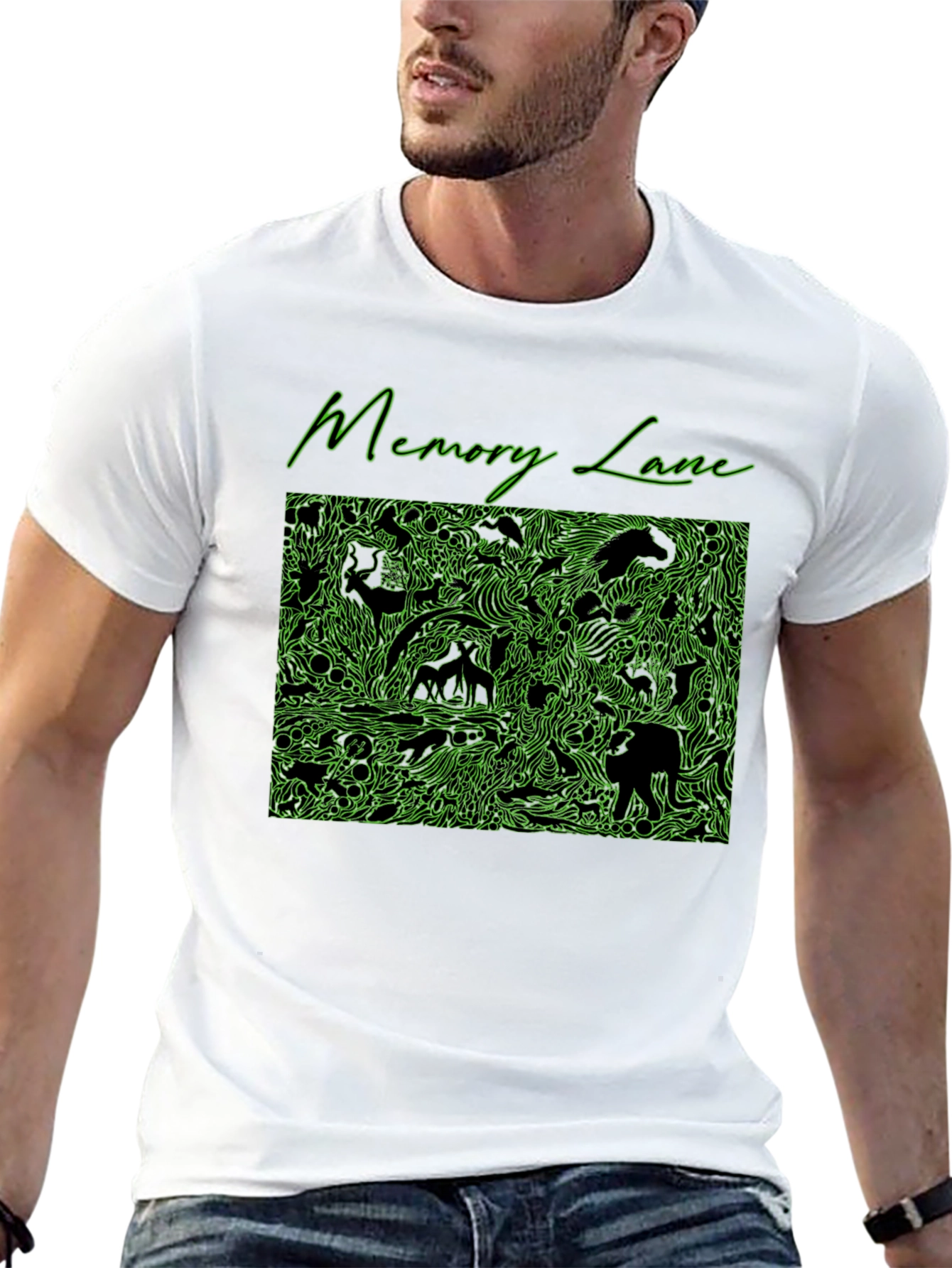 Black Memory Lane Black Graphic Print Tee for Men view 13