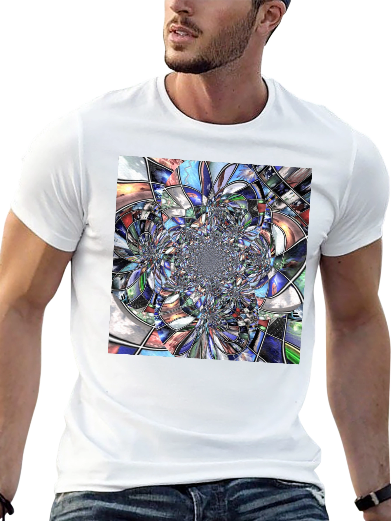 Abstract Fractal Art Black T-Shirt - 13